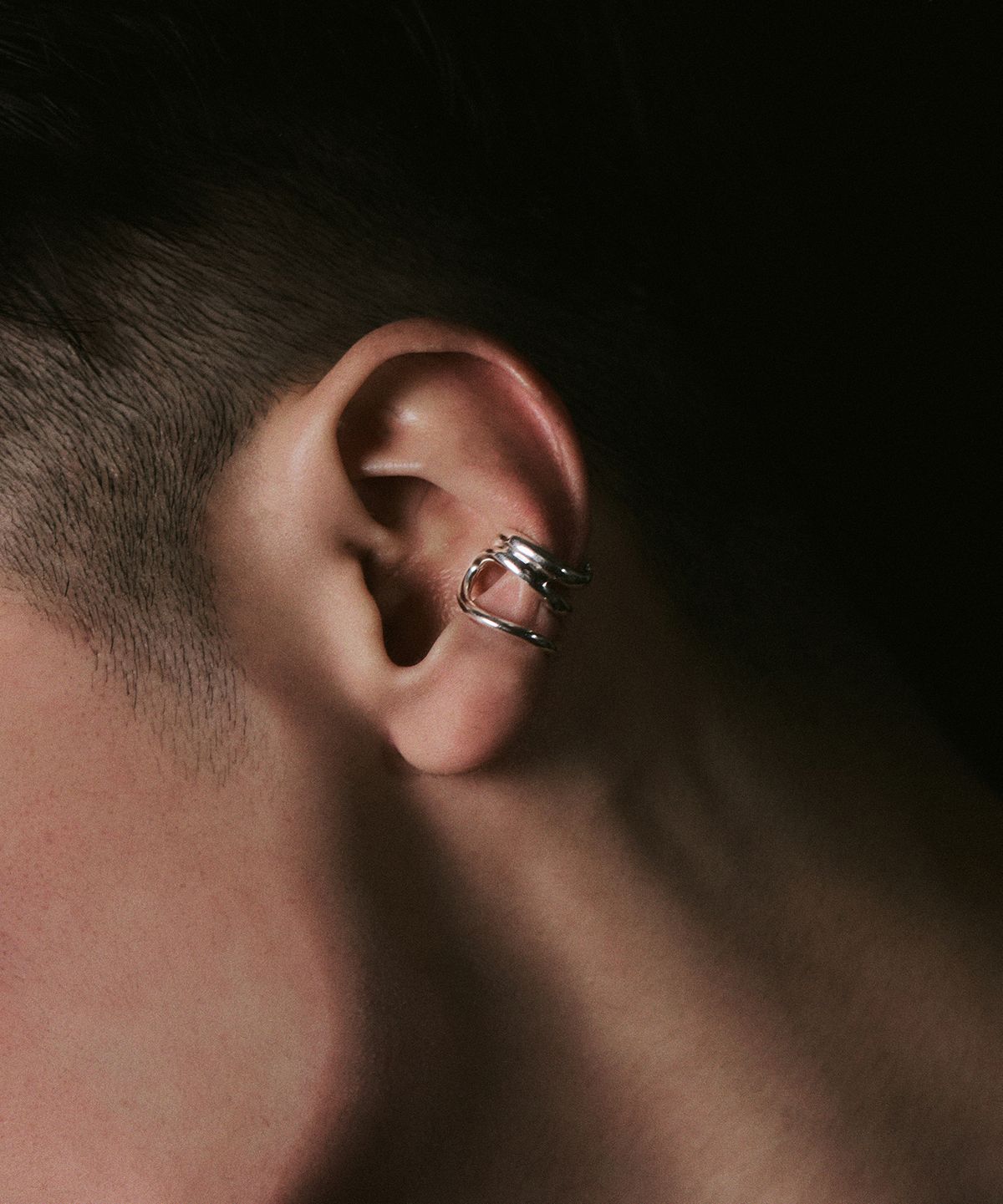 휴스타드(HUSTAD) 244 Combo earcuff _925 실버 / 14k 골드 콤보 이어커프