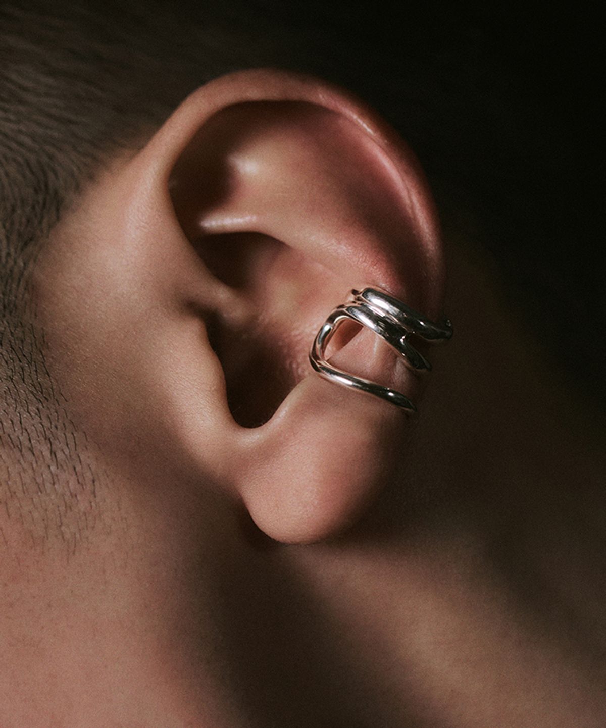 휴스타드(HUSTAD) 244 Combo earcuff _925 실버 / 14k 골드 콤보 이어커프