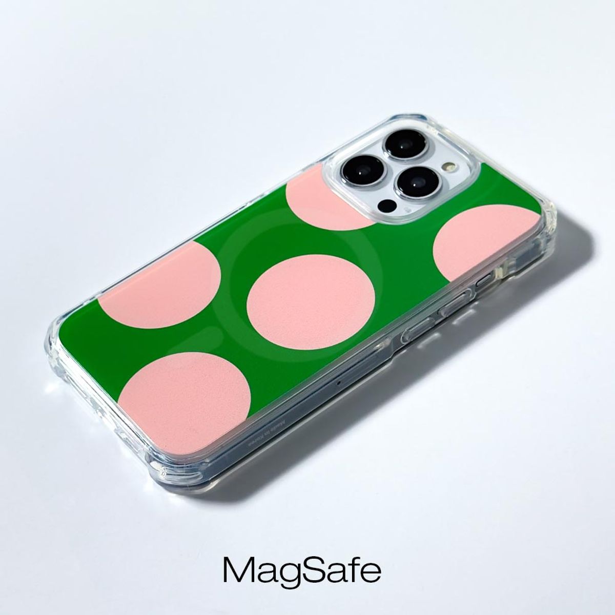 에이쓰리비쓰리(A3B3) [맥세이프] Big Dot Pink Green 빅 도트 핑크 그린 (맥세이프 젤하드 케이스)
