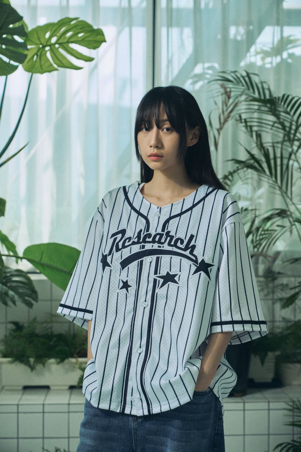 MUSINSA | FDR Star Logo Applique Baseball Shirts White
