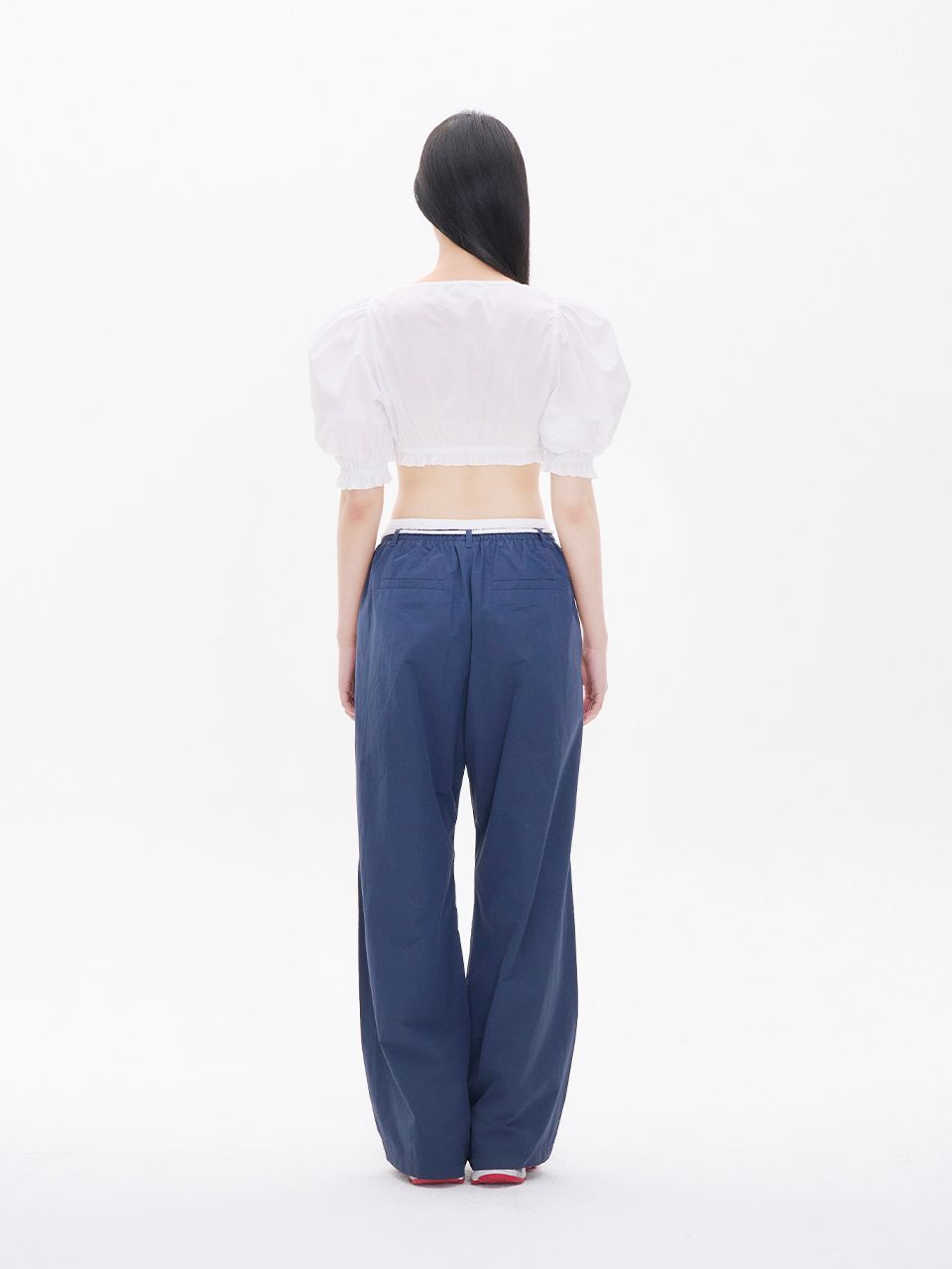 ★YOUHEE★ COTTON LAYERED BANDING WIDE PANTS MUSINSA公式 | YOUHEE COTTON LAYERED BANDING WIDE PANTS NAVY