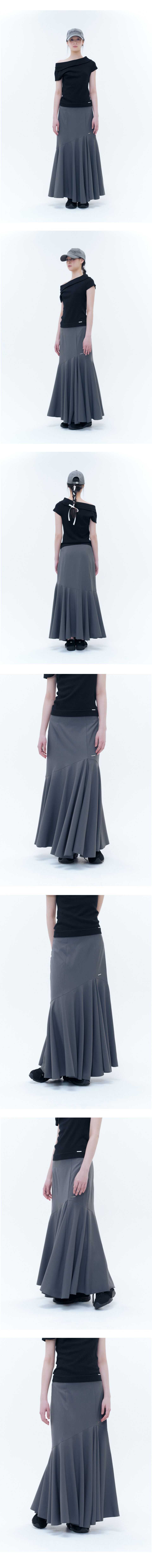 MUSINSA公式 | MISEKI SEOUL Flare long skirt CHARCOAL