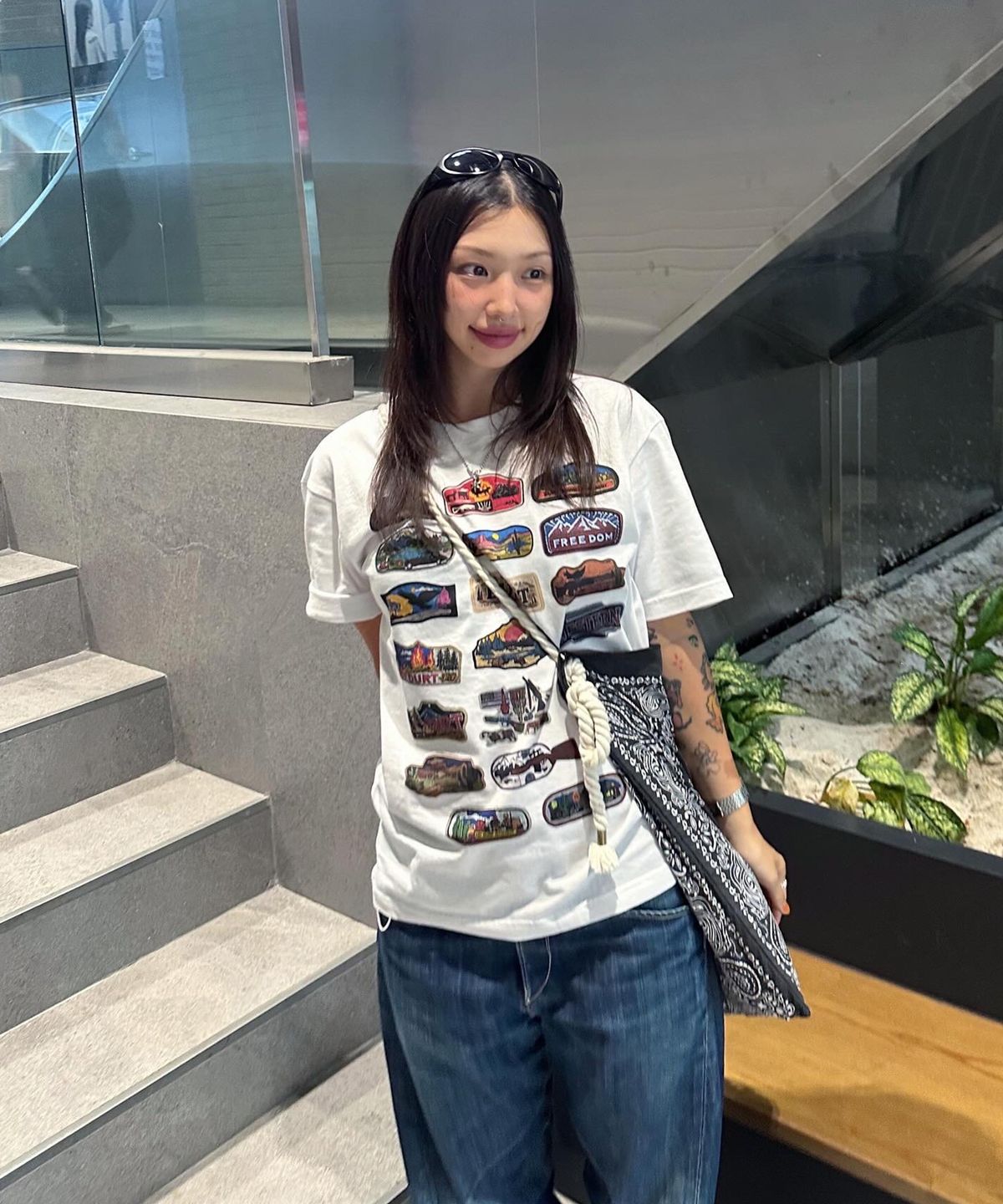 더트(DURT) WESTERN PATCH HALF SLEEVE TEE (WHITE)