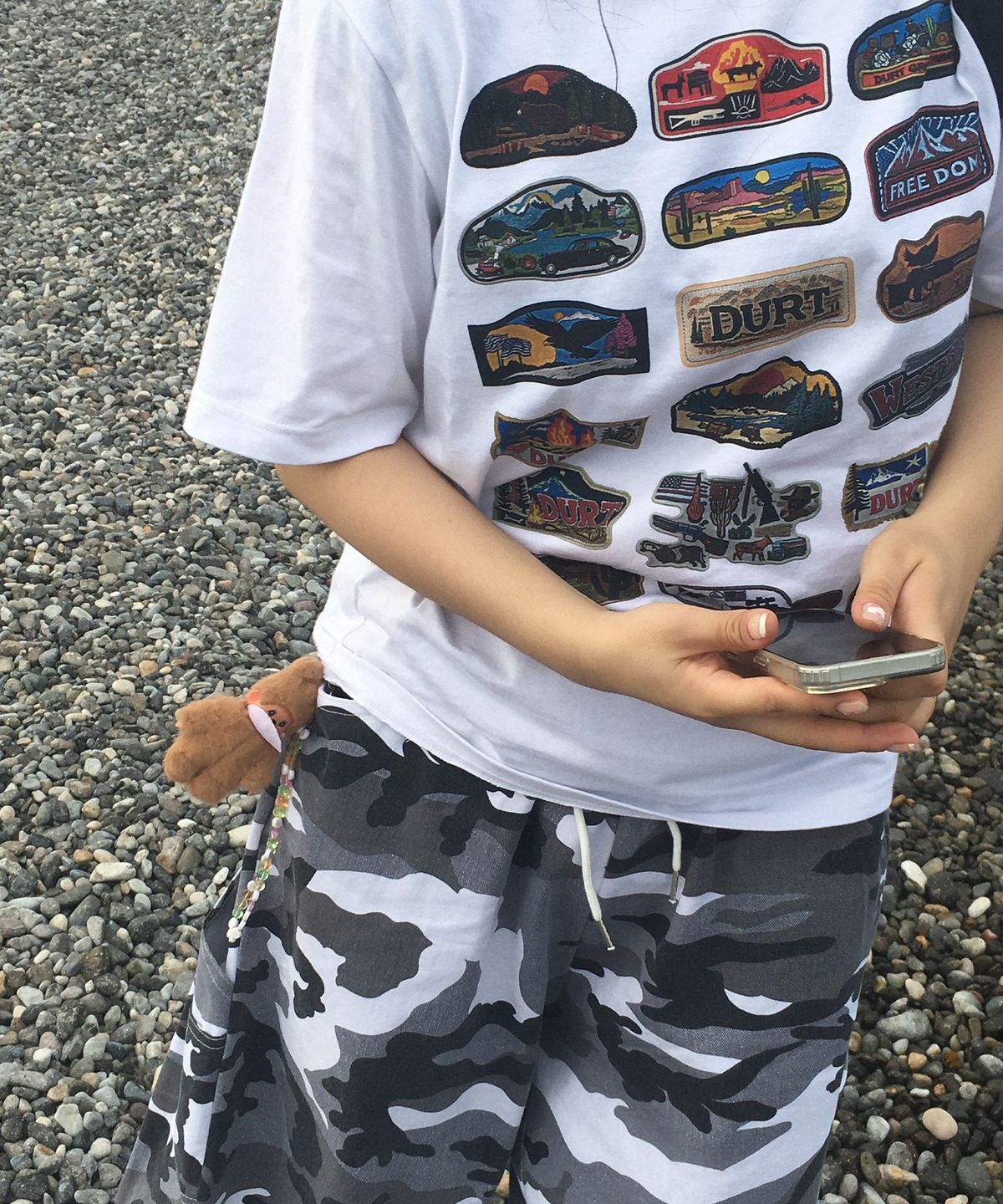 더트(DURT) WESTERN PATCH HALF SLEEVE TEE (WHITE)