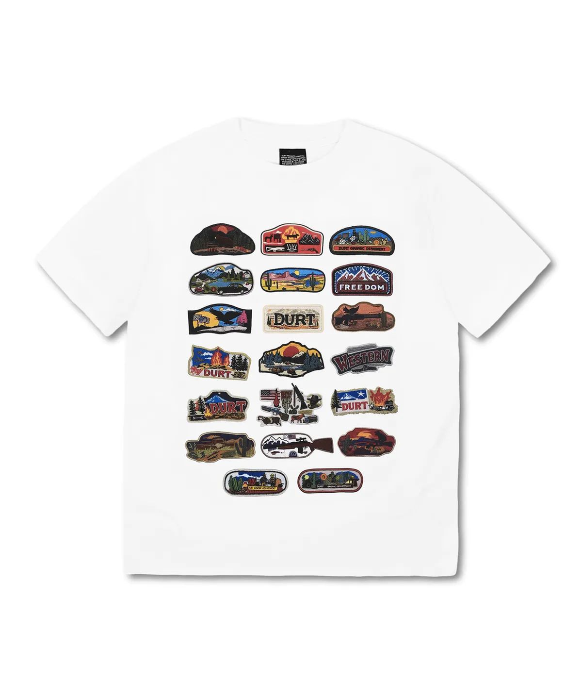 더트(DURT) WESTERN PATCH HALF SLEEVE TEE (WHITE)