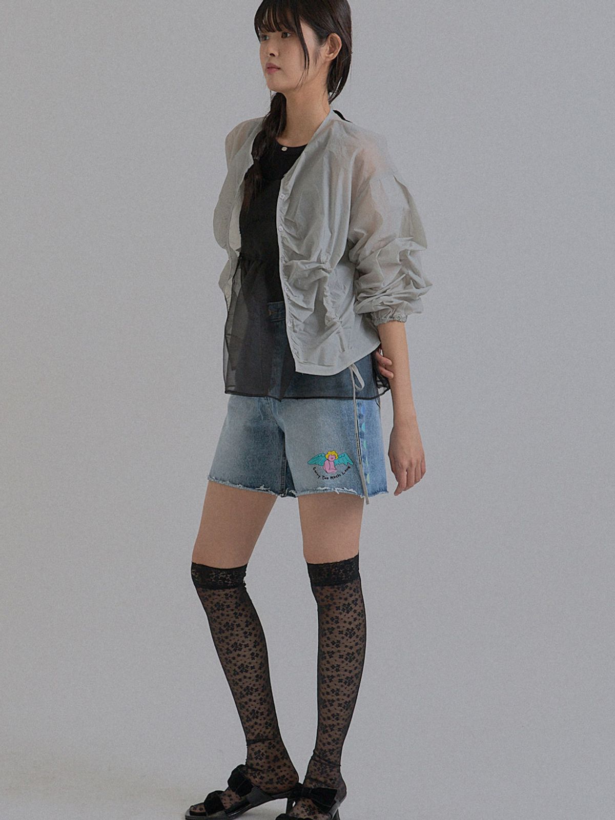 쏘리, 투 머치 러브(SORRY, TOO MUCH LOVE) Cotton Candy Wind Sheer Jacket_Gray