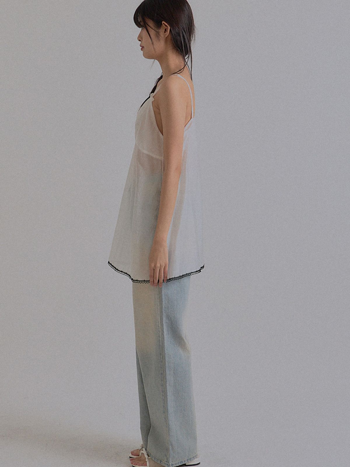 쏘리, 투 머치 러브(SORRY, TOO MUCH LOVE) Ethereal Lace Bustier Sheer Dress_White