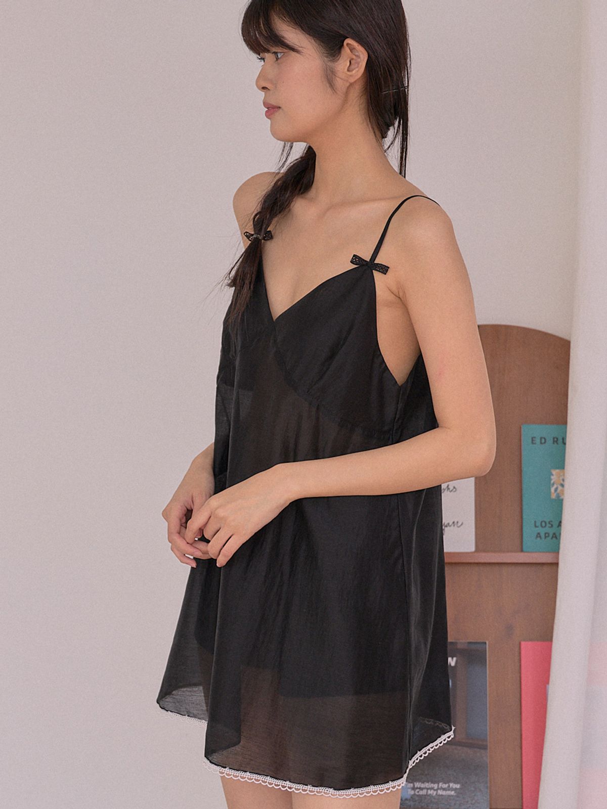 쏘리, 투 머치 러브(SORRY, TOO MUCH LOVE) Ethereal Lace Bustier Sheer Dress_Black