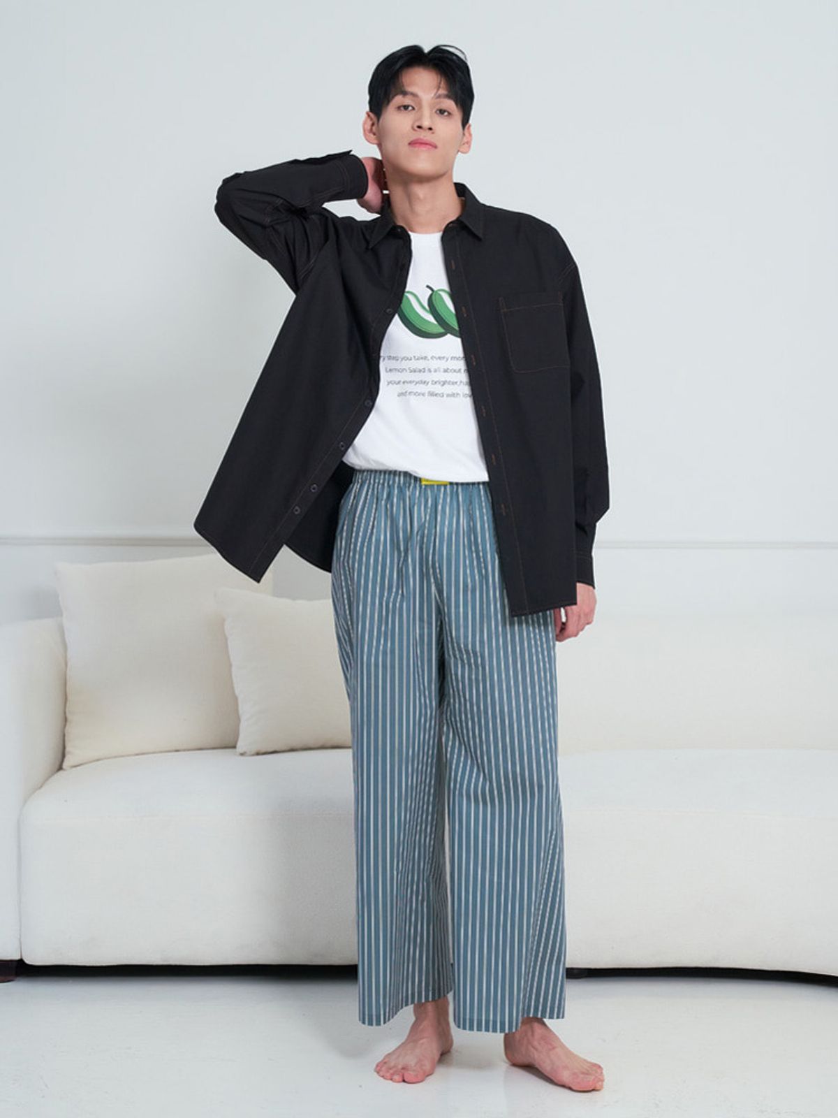 엘바이엘(LBYL) 맨즈 블랙 데일리 셔츠