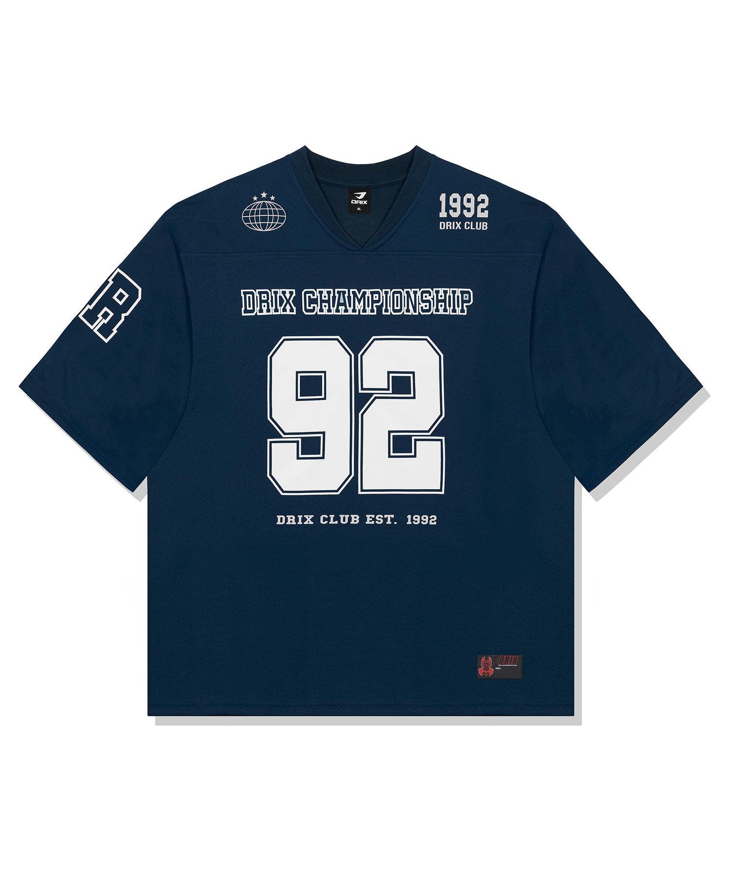 MUSINSA | DRIX Rugby Overfit Mesh Jersey Half Sleeve_Navy