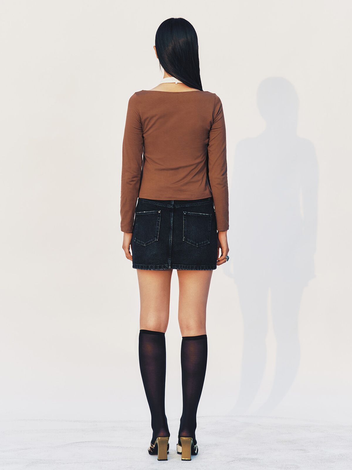퓨레(PUREE) Angel Long sleeve tee Brown