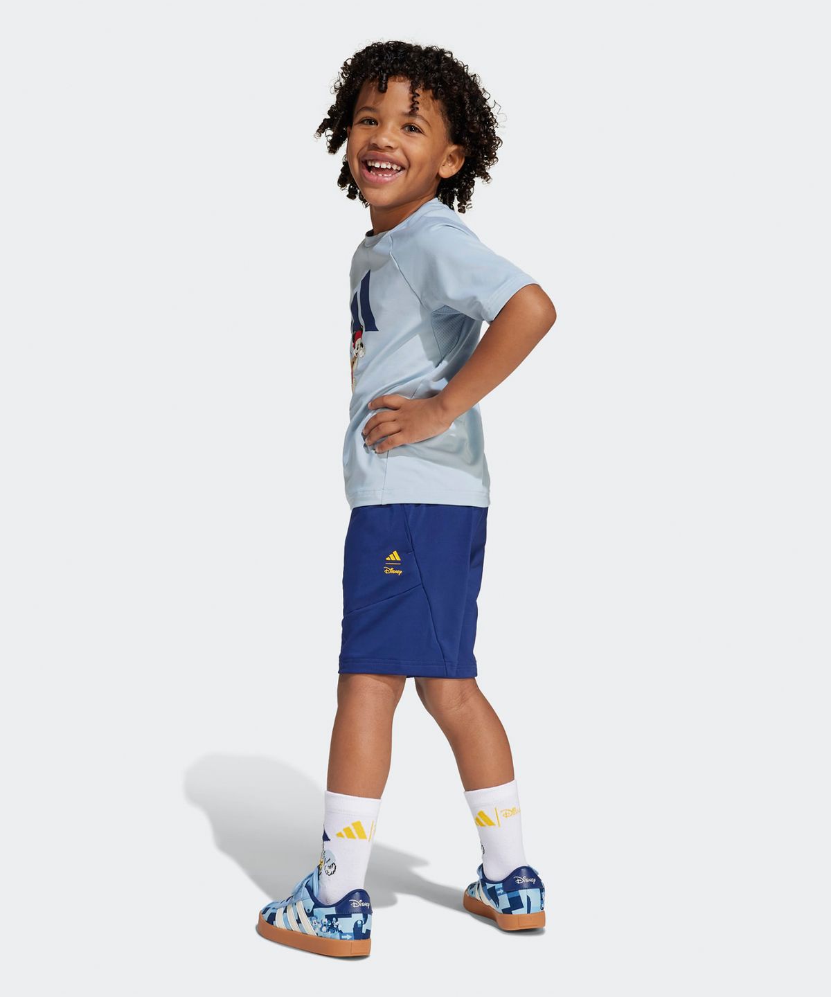 아디다스 키즈(ADIDAS KIDS) 아디다스 X 디즈니 미키마우스 쇼츠 티 세트 키즈 - 블루 / JF3621
