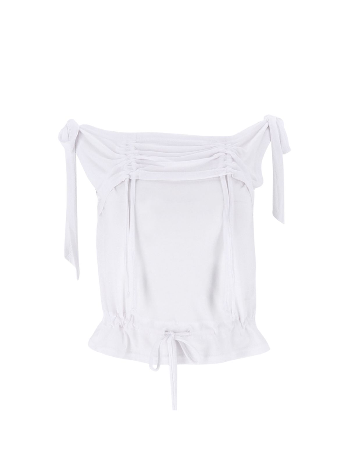 쎄쎄쎄(SETSETSET) RABBIT SHIRRING T-SHIRT WHITE