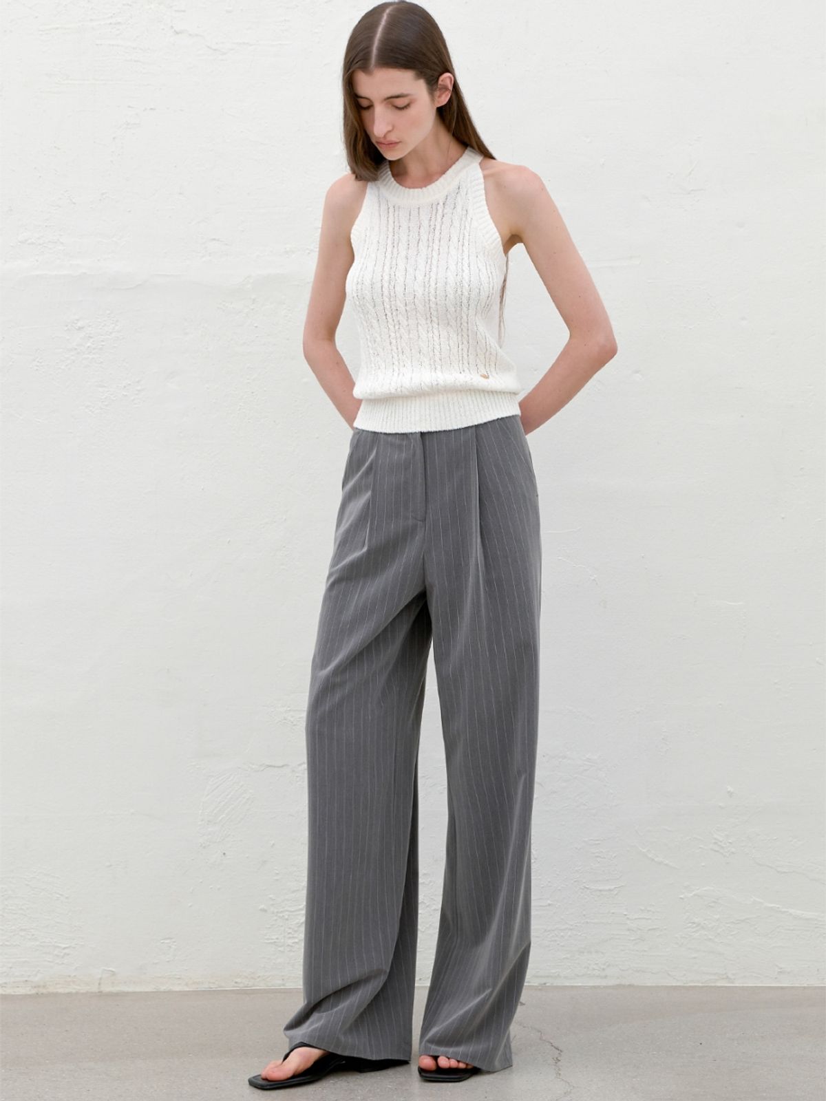 아틀리에 나인(ATELIER NAIN) MIA DOUBLE WAIST STRIPE PANTS(PT-5643)