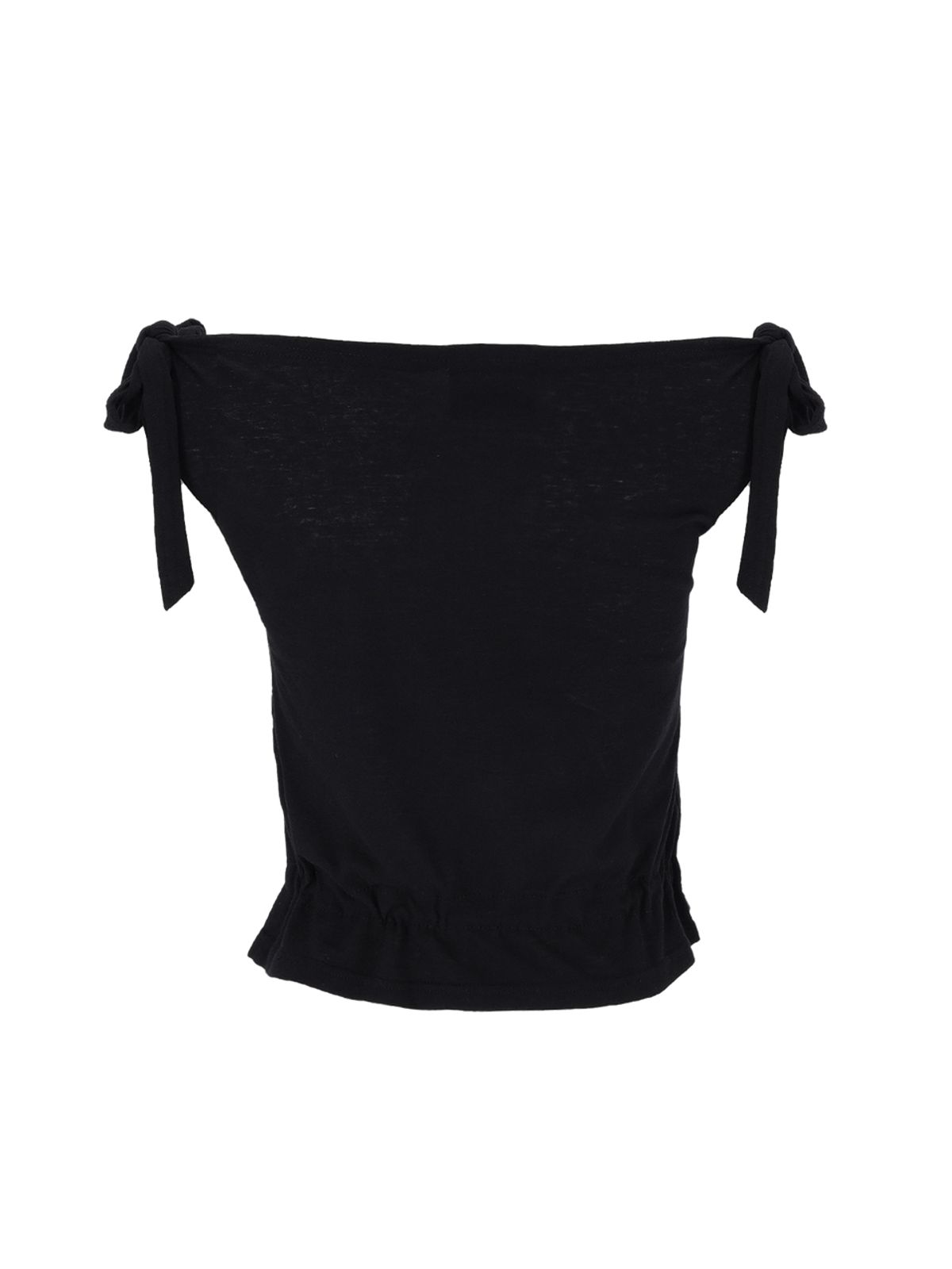 쎄쎄쎄(SETSETSET) RABBIT SHIRRING T-SHIRT BLACK