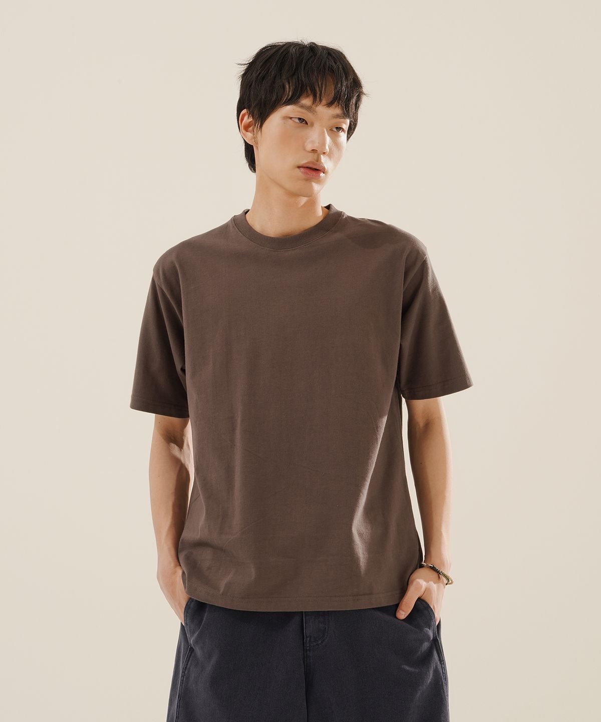 제멋(JEMUT) 이펙트 레귤러 반팔티셔츠 브라운 OYST2624