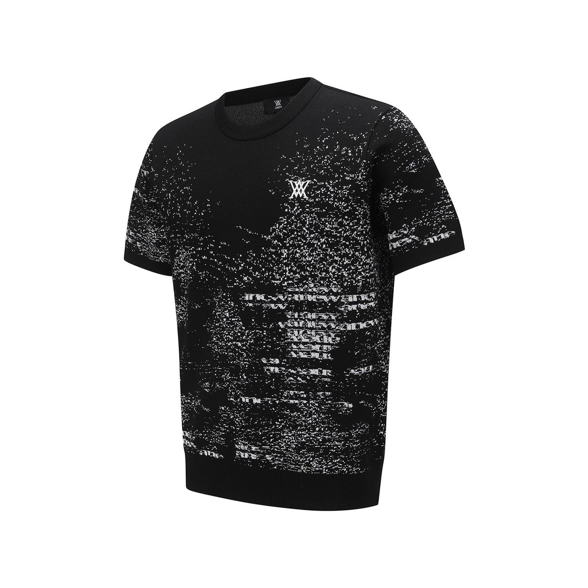 어뉴골프(ANEW GOLF) MEN SM PATTERN SHORT ROUND SLEEVE SWEATER_BK