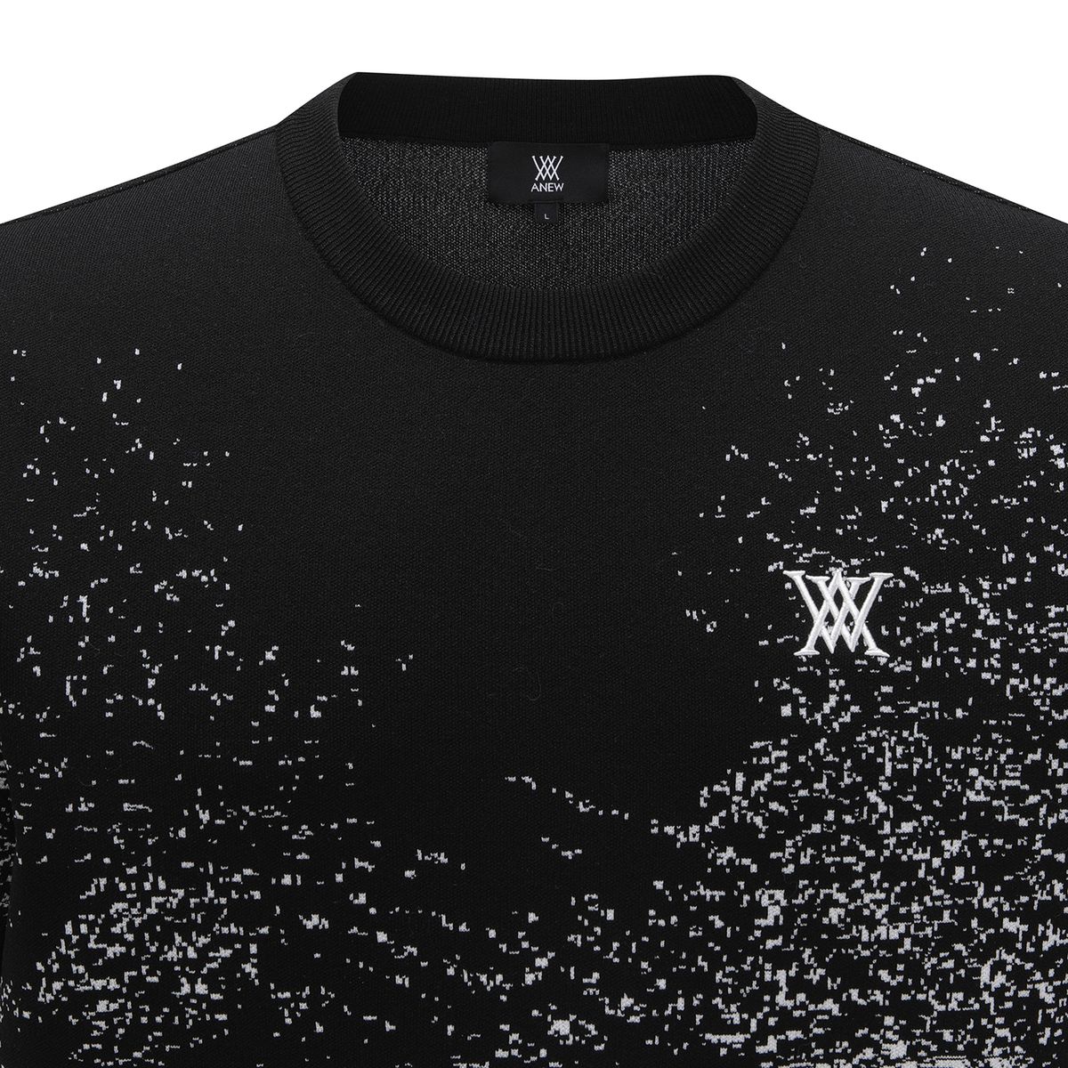 어뉴골프(ANEW GOLF) MEN SM PATTERN SHORT ROUND SLEEVE SWEATER_BK