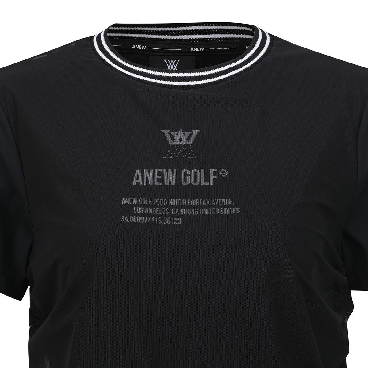 어뉴골프(ANEW GOLF) WOMEN SM LAYERED ROUND SHORT T-SHIRT_BK