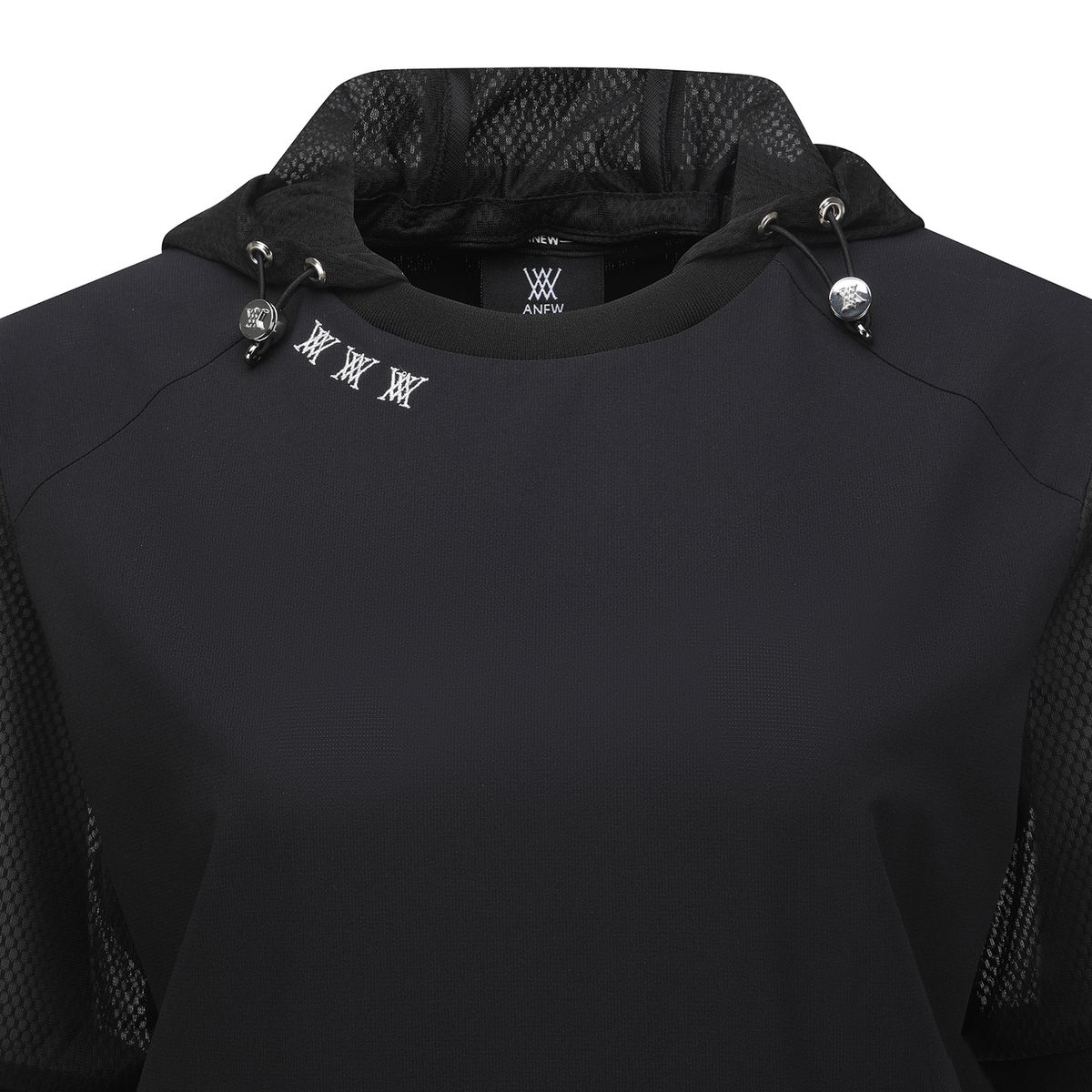 어뉴골프(ANEW GOLF) WOMEN SM HOODY POCKET SHORT T-SHIRT_BK