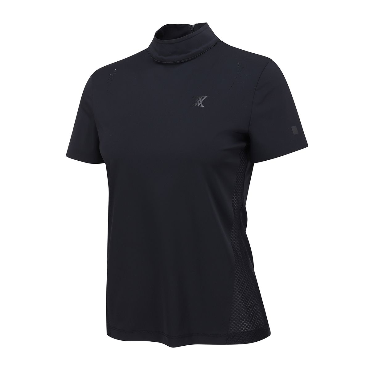 어뉴골프(ANEW GOLF) WOMEN SM BLACK FINISH MOCK NECK SHORT T-SHIRT_BK