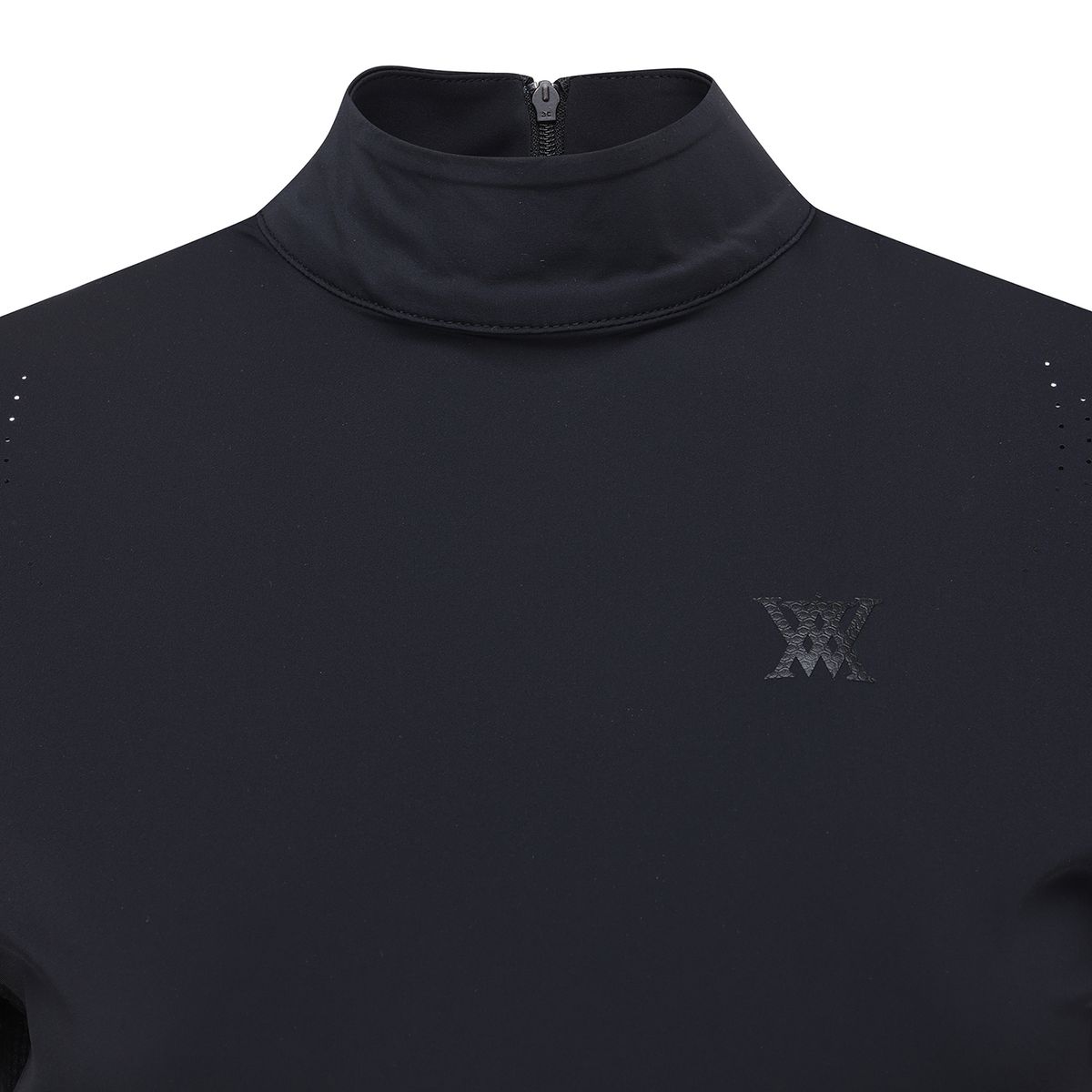 어뉴골프(ANEW GOLF) WOMEN SM BLACK FINISH MOCK NECK SHORT T-SHIRT_BK