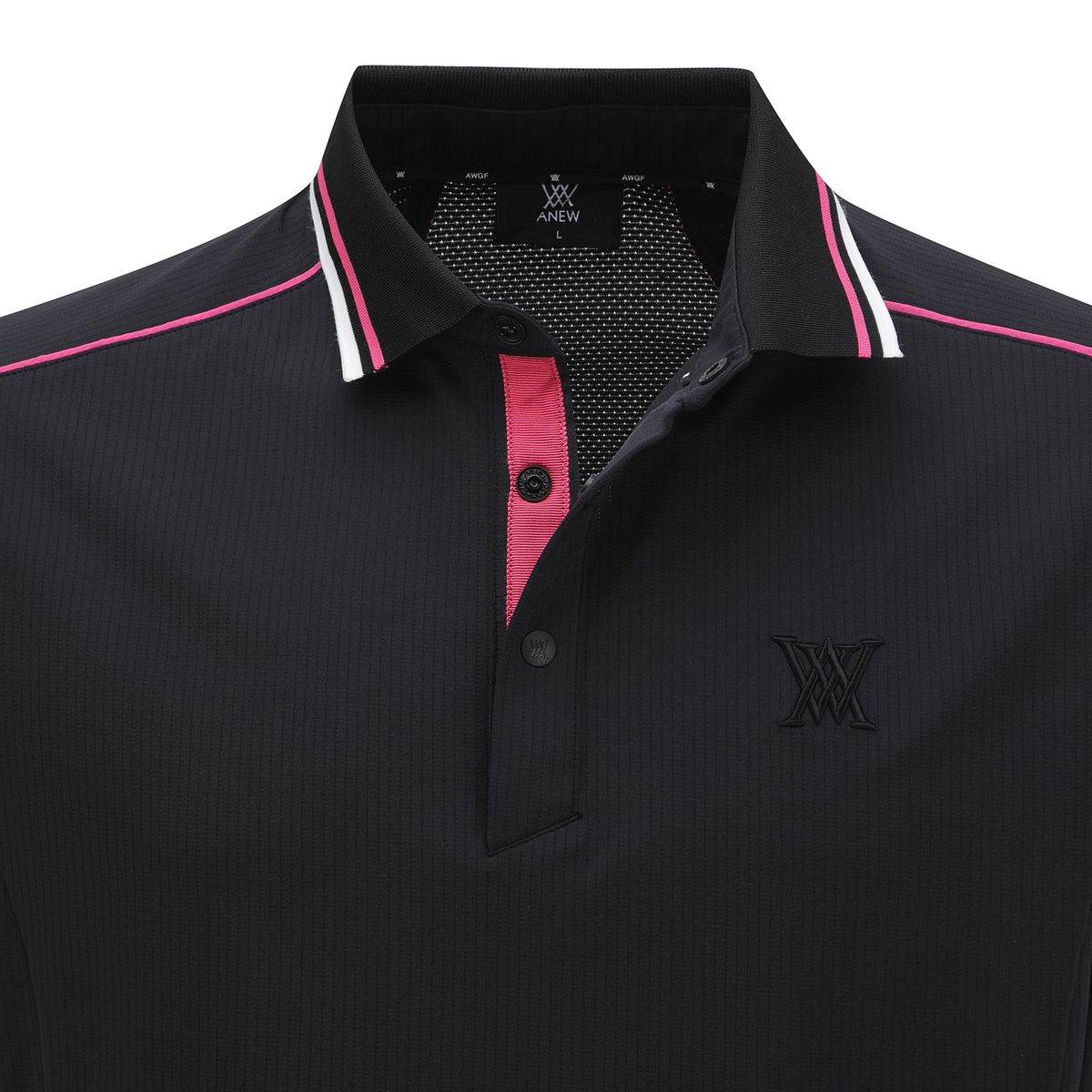 어뉴골프(ANEW GOLF) MEN SM KNIT COLLAR SHORT T-SHIRT_BK
