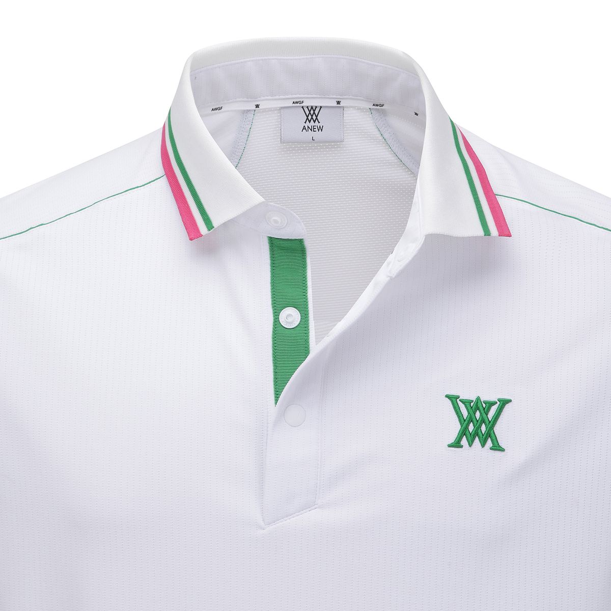 어뉴골프(ANEW GOLF) MEN SM KNIT COLLAR SHORT T-SHIRT_WH