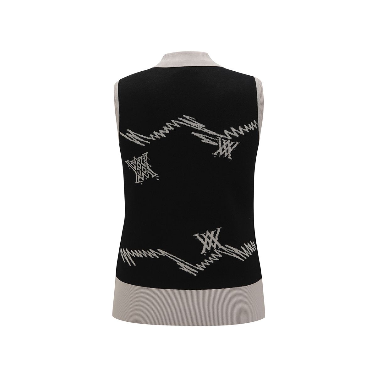 어뉴골프(ANEW GOLF) WOMEN SM LOGO PATTERN KNIT VEST_BK