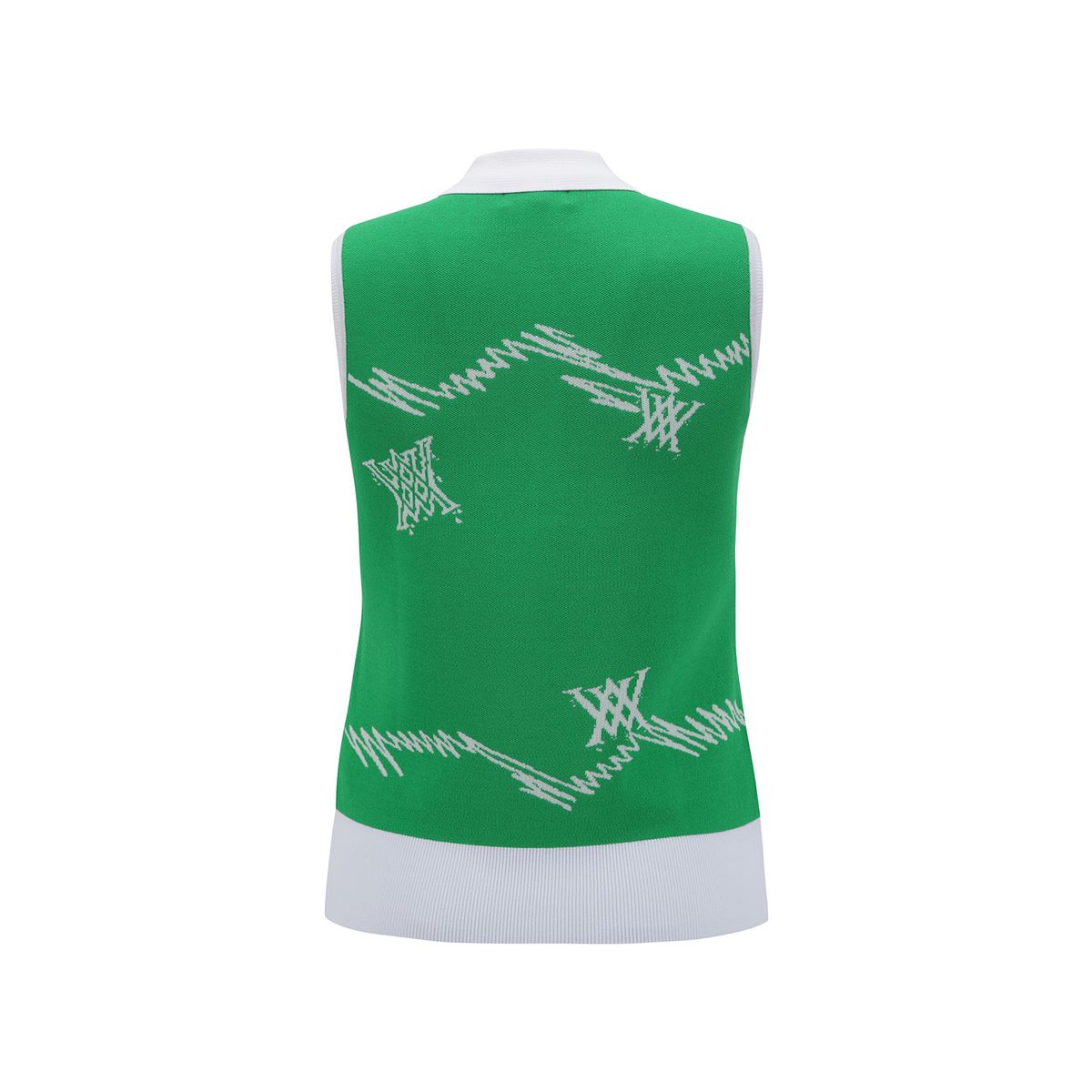 어뉴골프(ANEW GOLF) WOMEN SM LOGO PATTERN KNIT VEST_GN