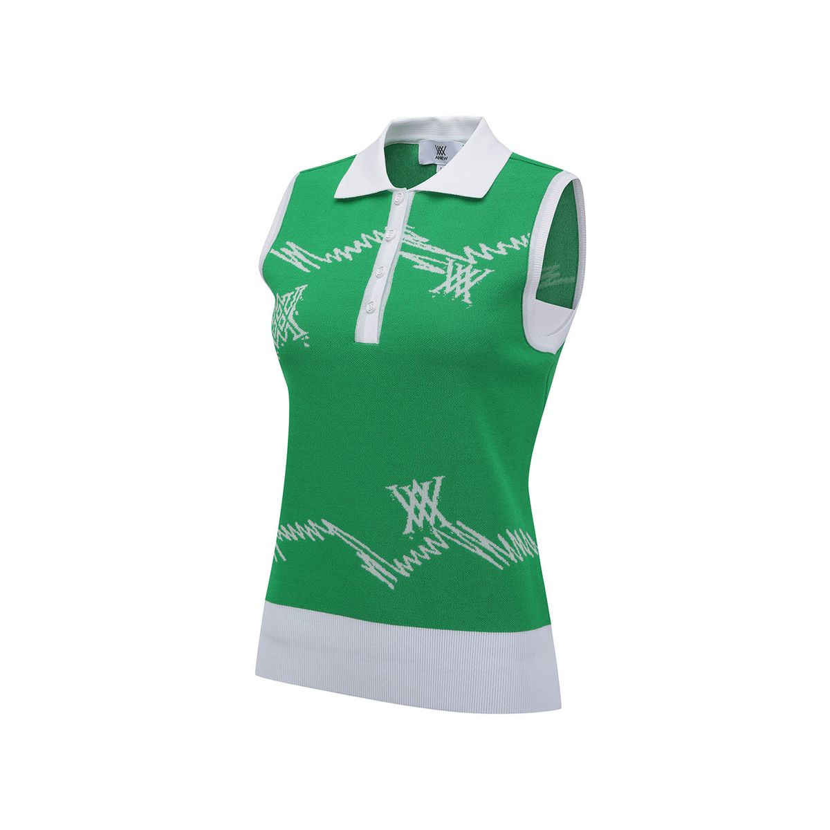 어뉴골프(ANEW GOLF) WOMEN SM LOGO PATTERN KNIT VEST_GN