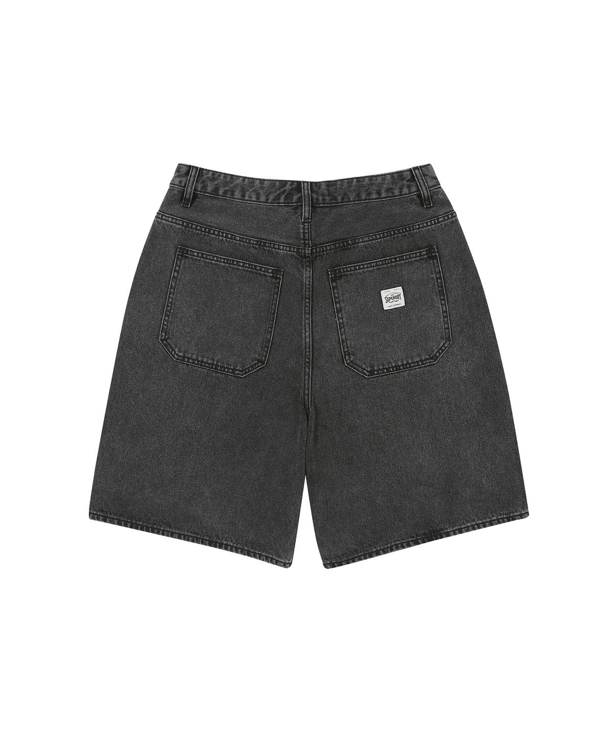 슈퍼드라이(SUPERDRY) 아이코닉 데님 쇼츠 멜란지 블랙