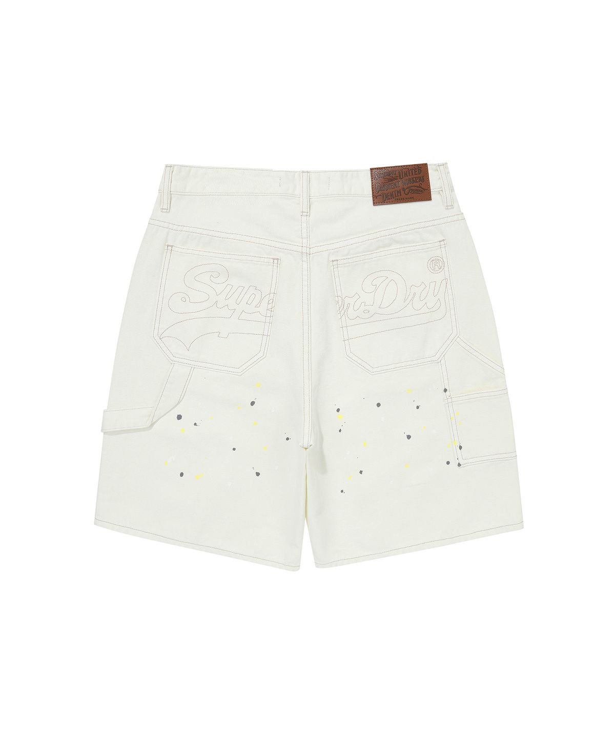 슈퍼드라이(SUPERDRY) 데님 카펜터 페인팅 버뮤다 쇼츠 아이보리