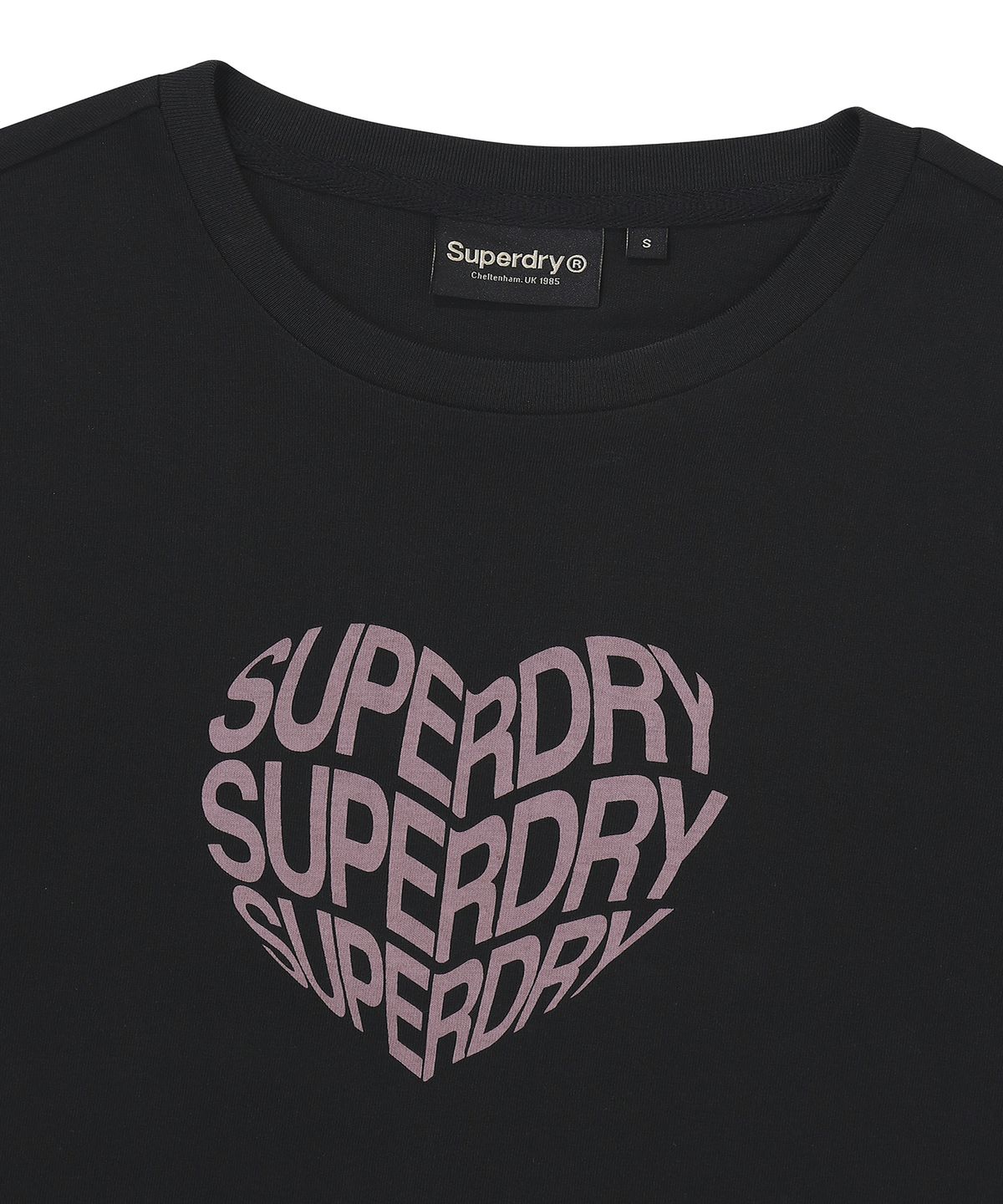 슈퍼드라이(SUPERDRY) W 하트 로고 티셔츠 블랙