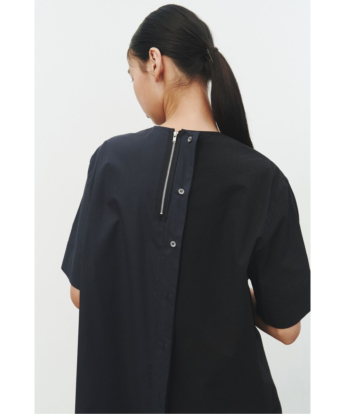 래코드(RECODE) Mock Neck Split Dress_RQDAM25572BKX