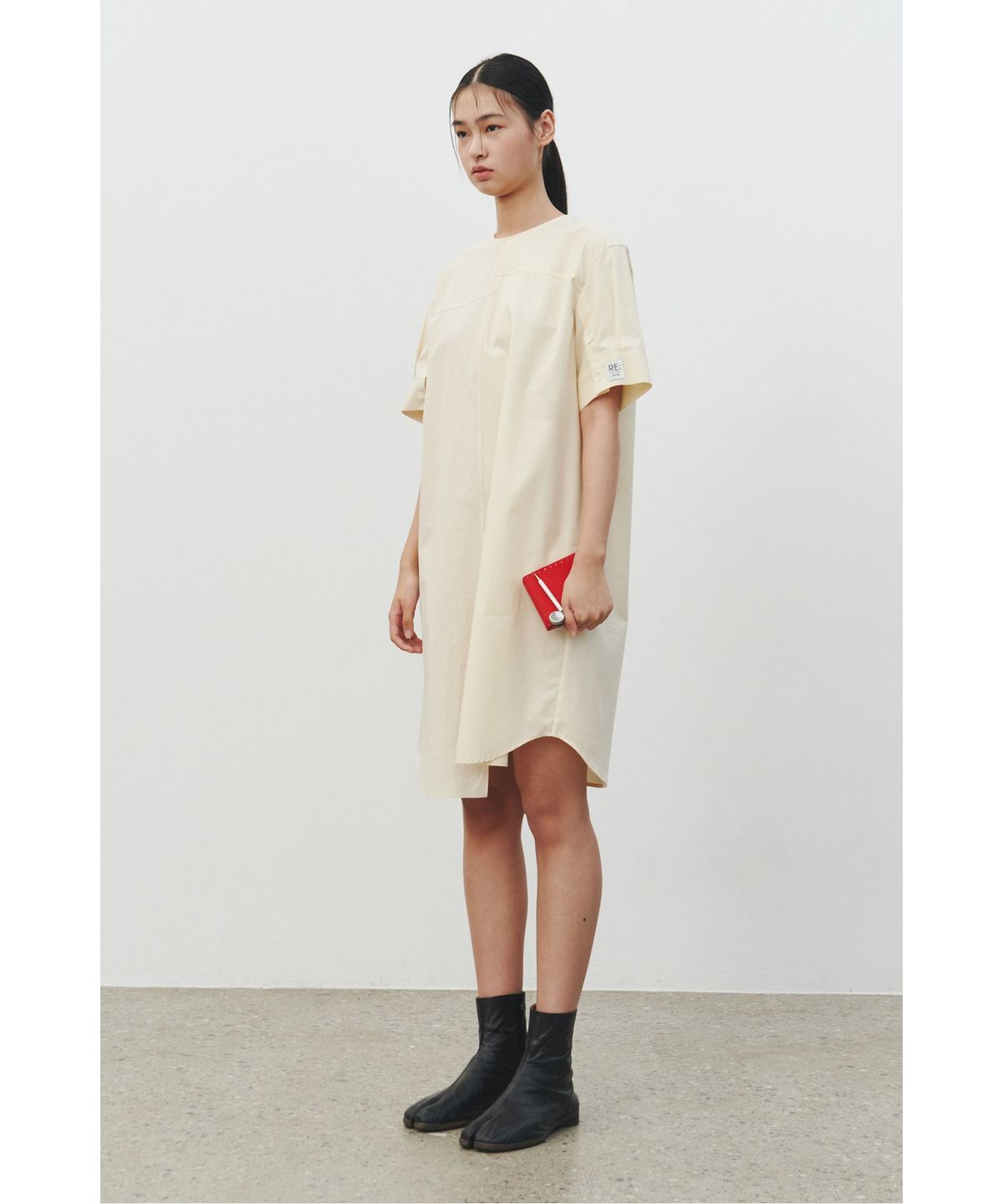 래코드(RECODE) Mock Neck Split Dress_RQDAM25572IVX