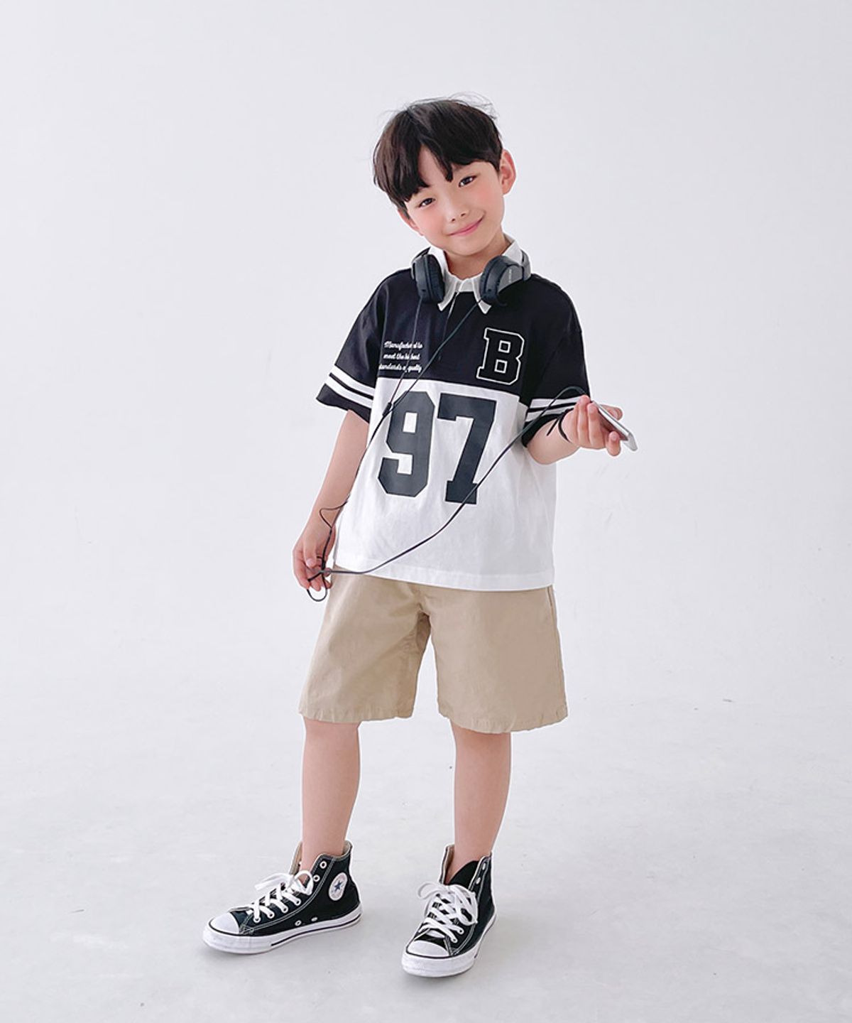 베리클로젯(BERRYCLOSET) 넘버 스포츠 카라 반팔티