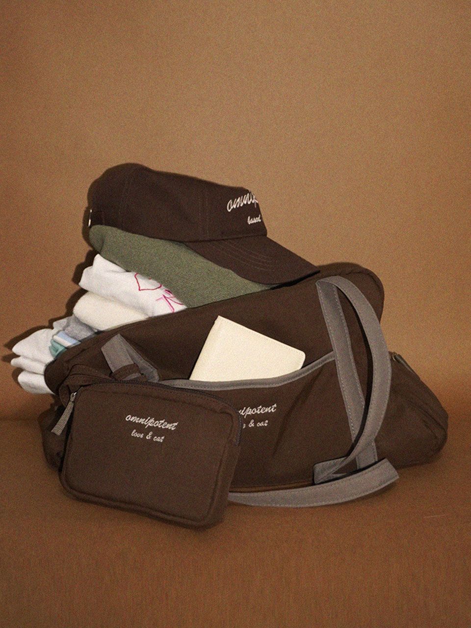 OMNIPOTENT ■ Love& cat duffel bag + pouch set _2colors MUSINSA | OMNIPOTENT Love& cat duffel bag + pouch set _4colors