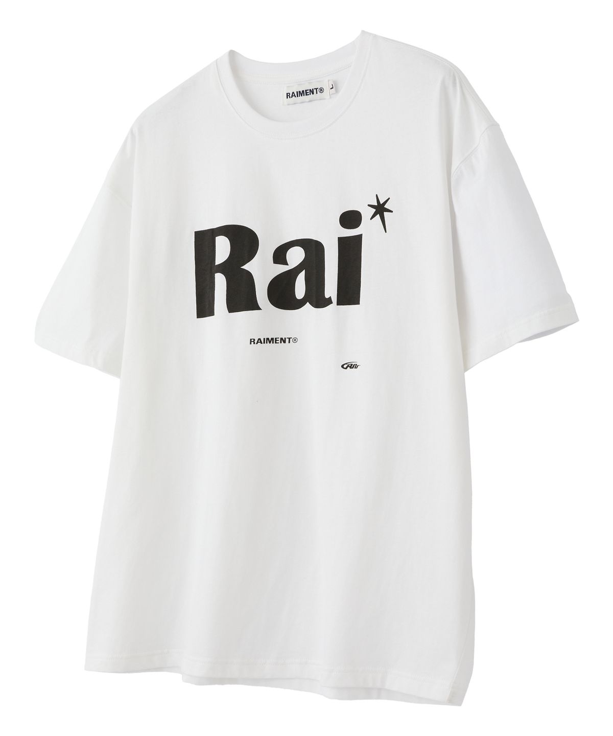 레이몬트(RAIMENT) 에센셜  RAI 로고 솔리드 반팔 티셔츠_화이트