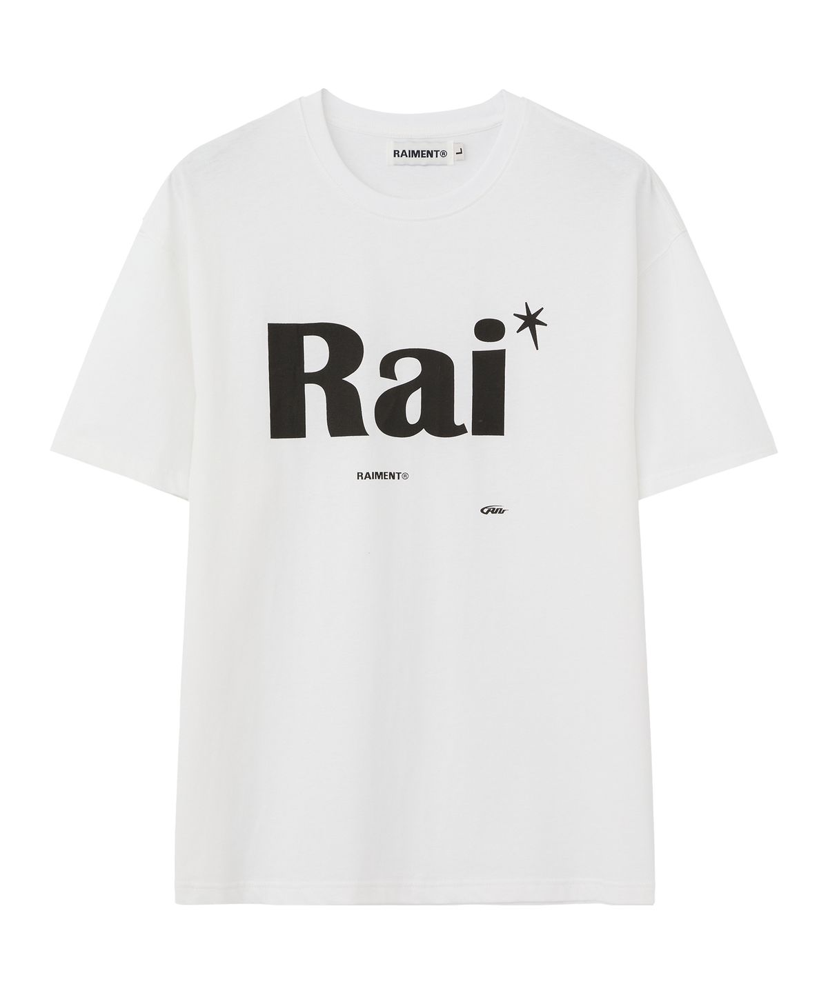 레이몬트(RAIMENT) 에센셜  RAI 로고 솔리드 반팔 티셔츠_화이트