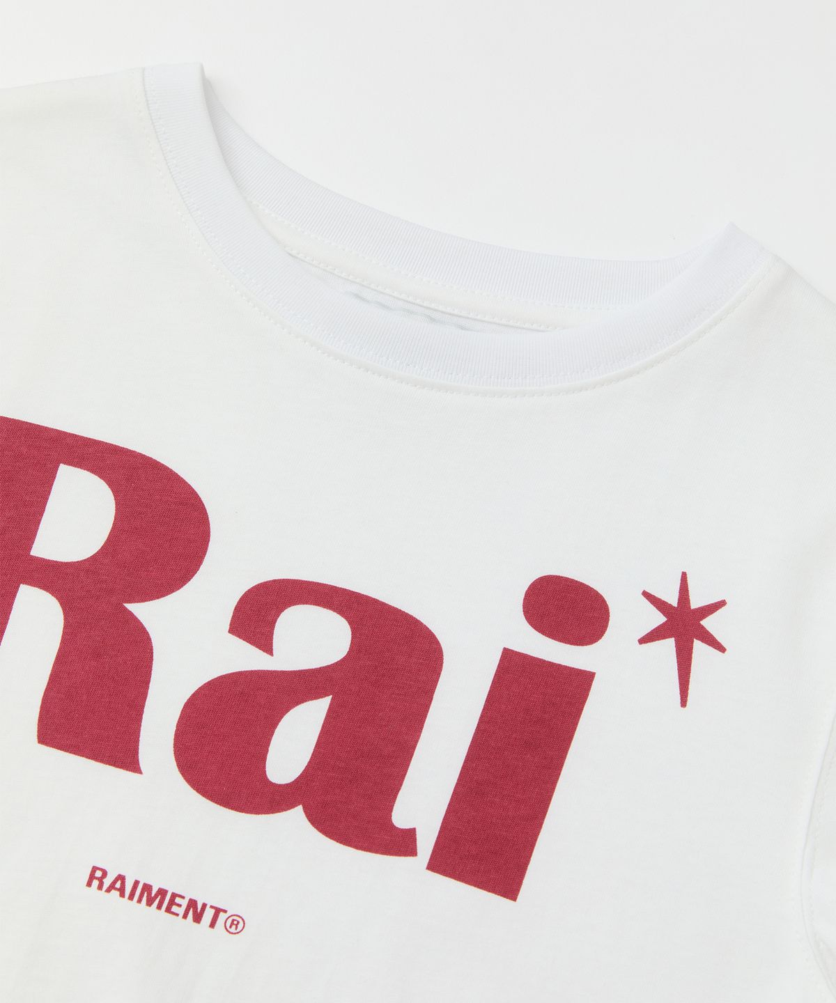 레이몬트(RAIMENT) 에센셜  RAI 로고 솔리드 반팔 티셔츠_화이트