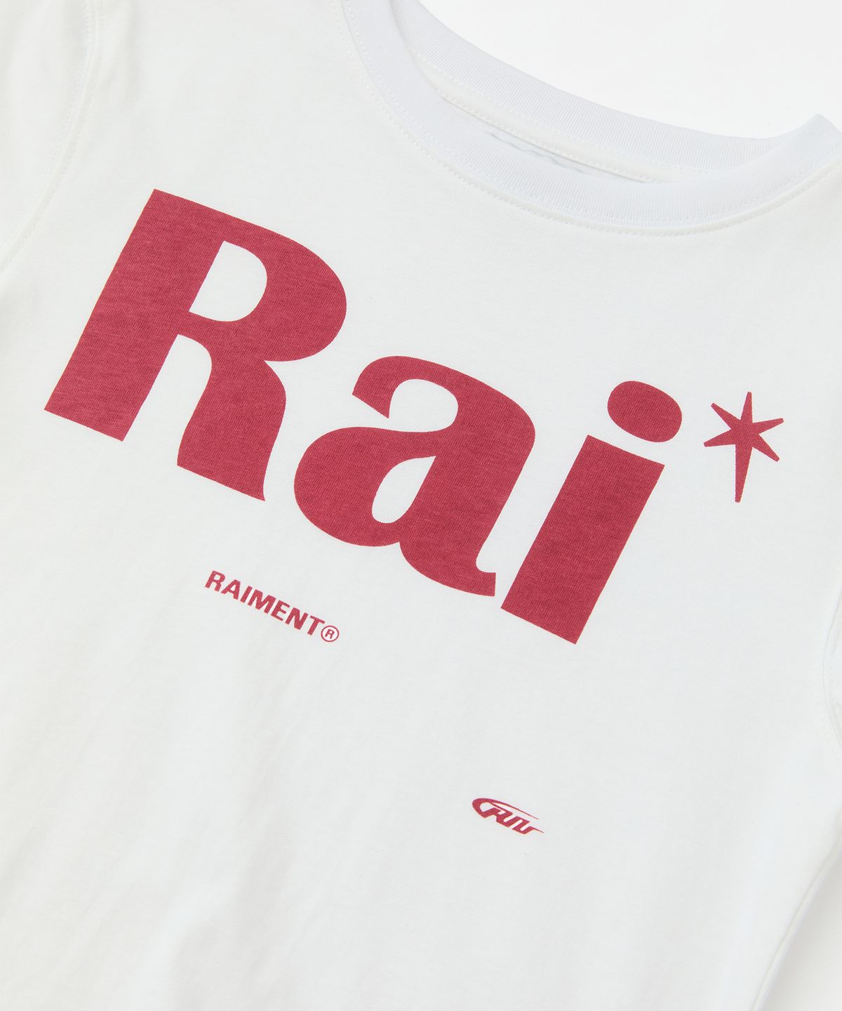 레이몬트(RAIMENT) 에센셜  RAI 로고 솔리드 반팔 티셔츠_화이트