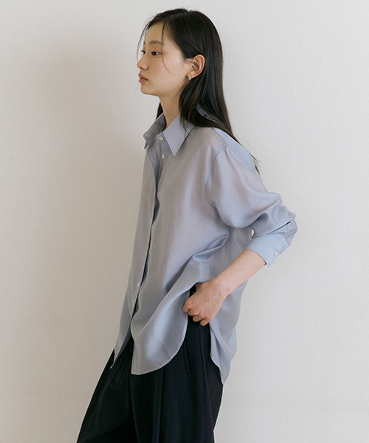 링서울(LINGSEOUL) tencel basic shirt-s.blue