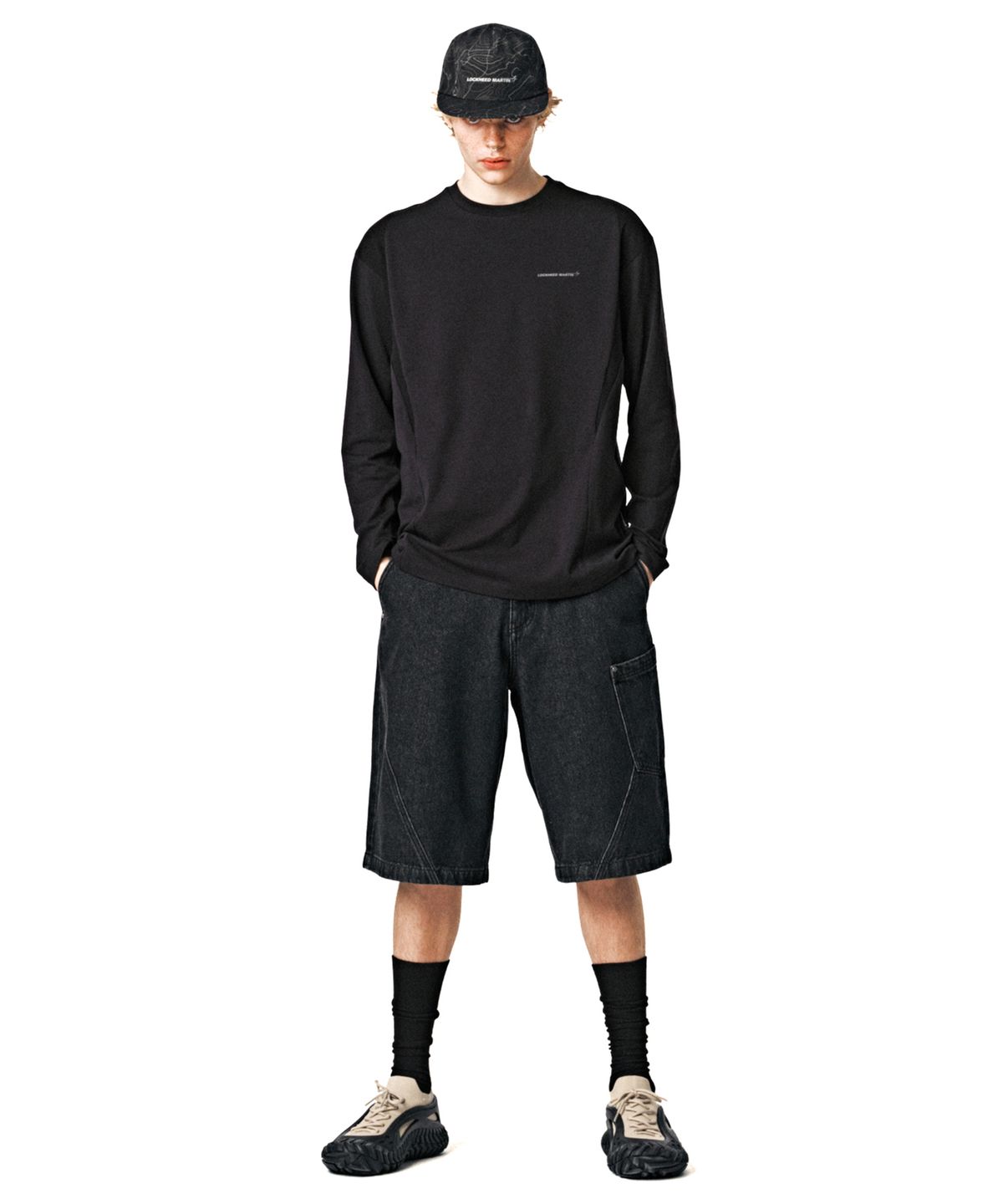 록히드마틴(LOCKHEED MARTIN) DENIM SHORTS (BLACK)