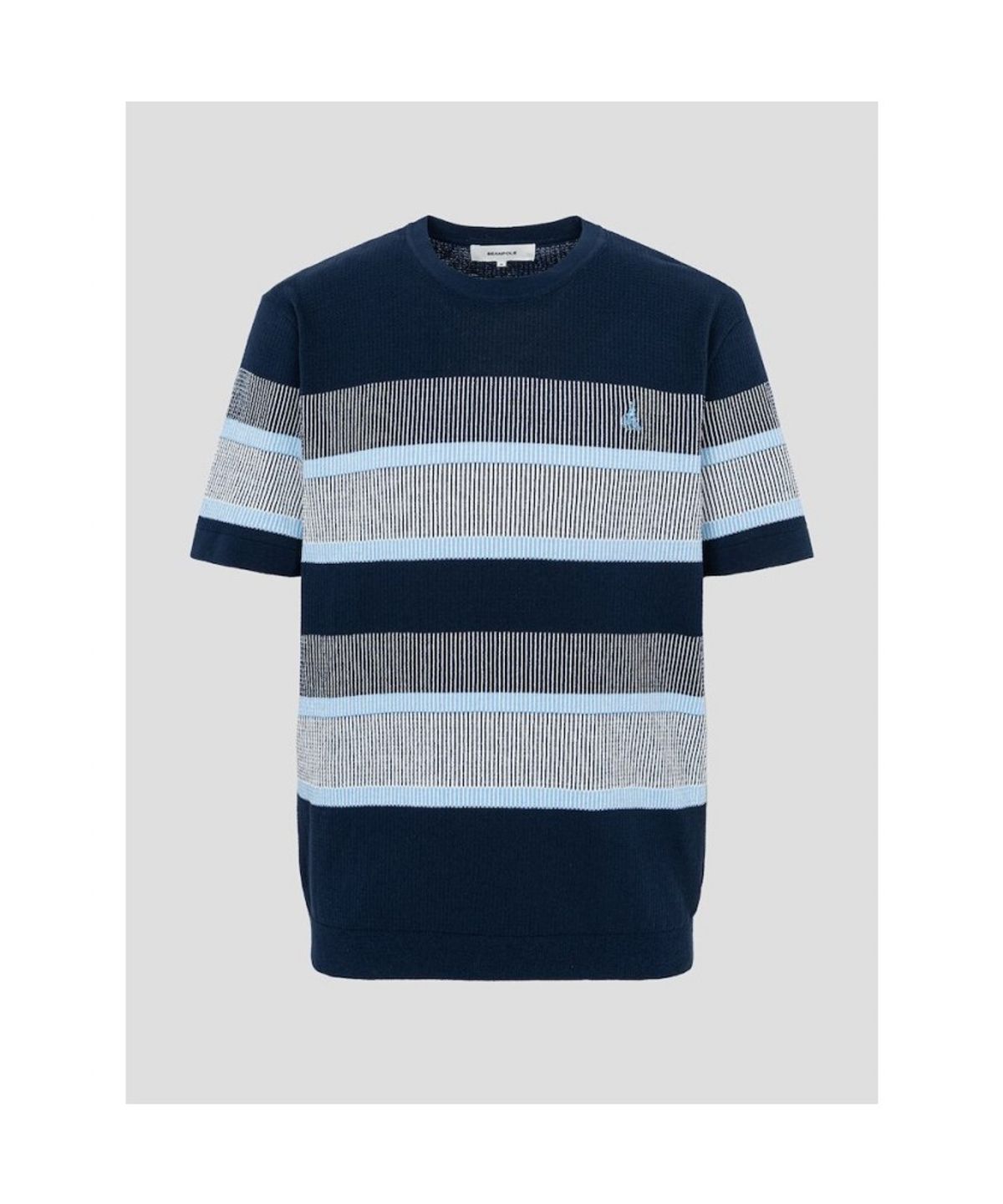 빈폴 멘(BEANPOLE MEN) 블록 패턴 라운드 니트  네이비 (BC5351C33R)