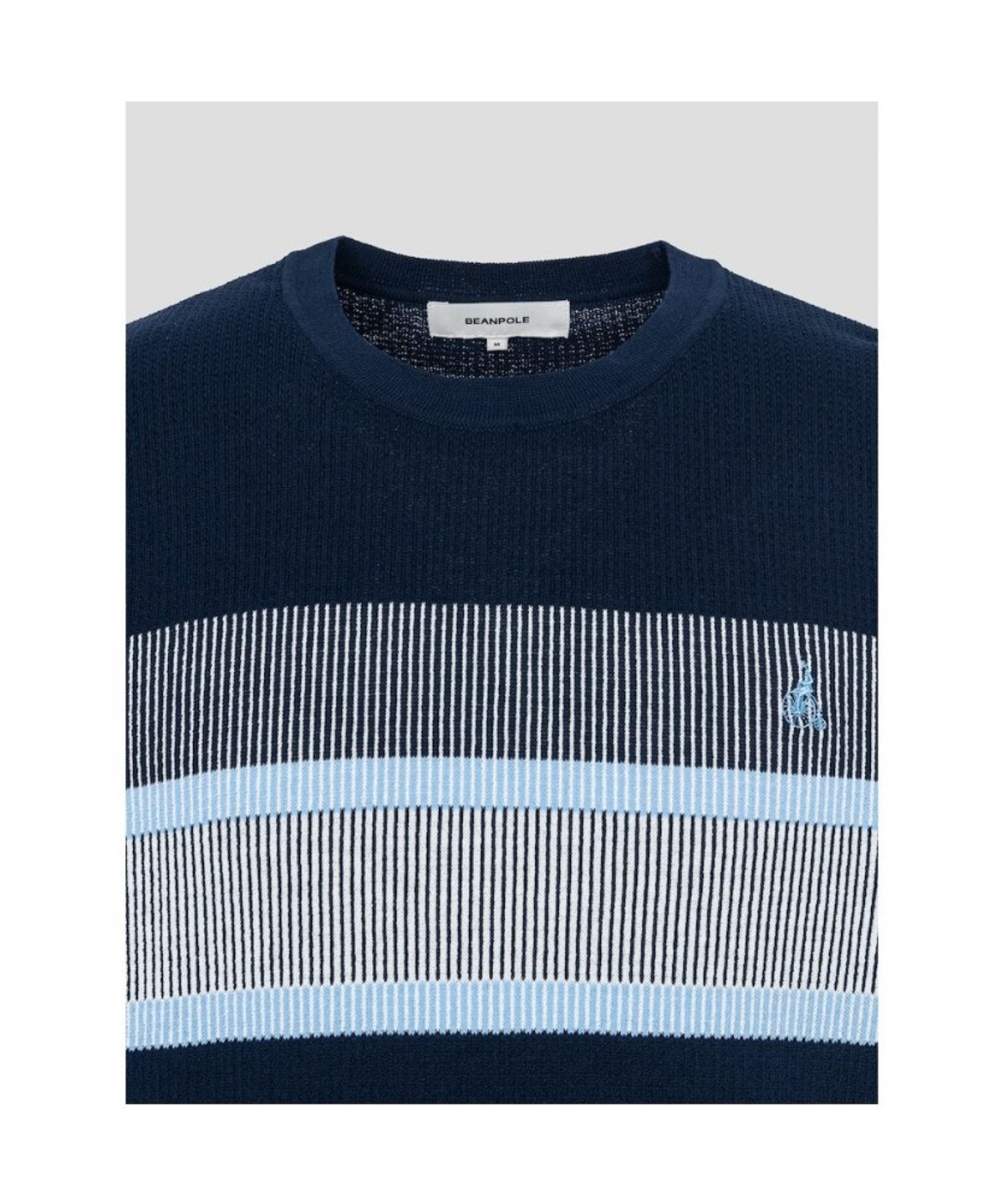 빈폴 멘(BEANPOLE MEN) 블록 패턴 라운드 니트  네이비 (BC5351C33R)