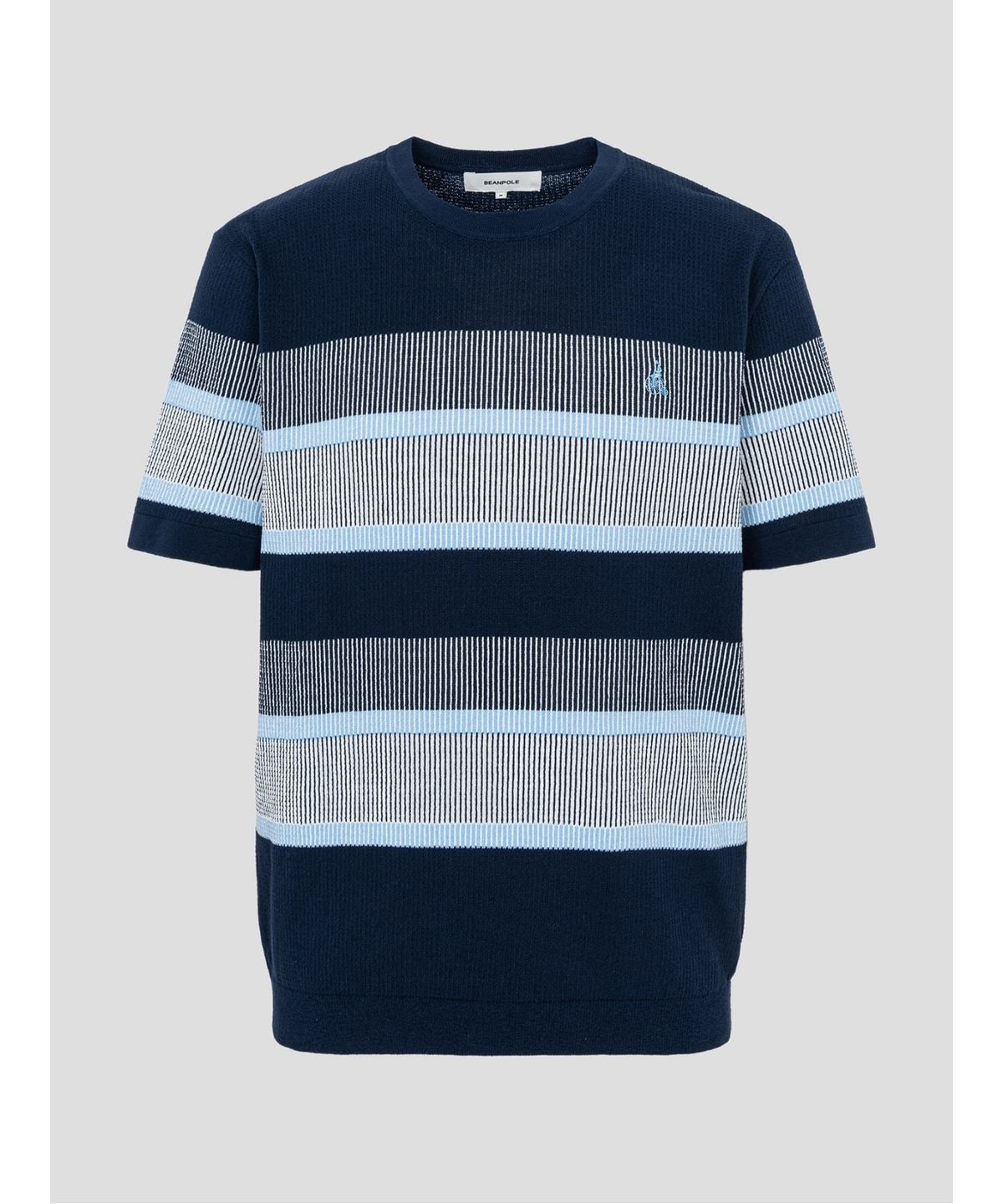 빈폴 멘(BEANPOLE MEN) 블록 패턴 라운드 니트  네이비 (BC5351C33R)