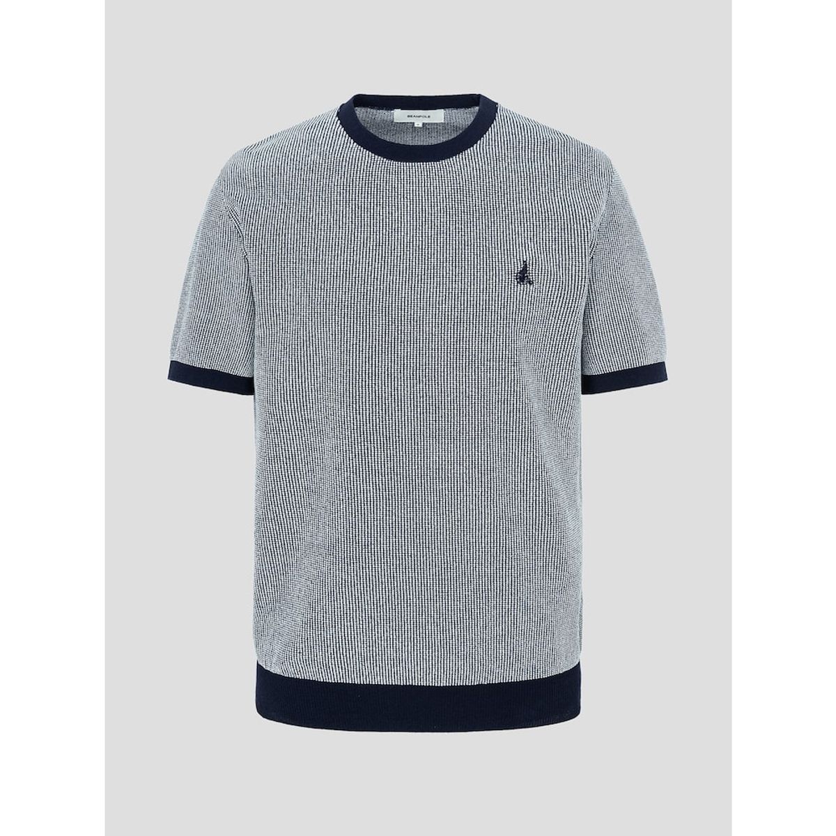 빈폴 멘(BEANPOLE MEN) [빈폴솔솔니트] 투톤 텍스처 라운드 니트  네이비 (BC5351C31R)
