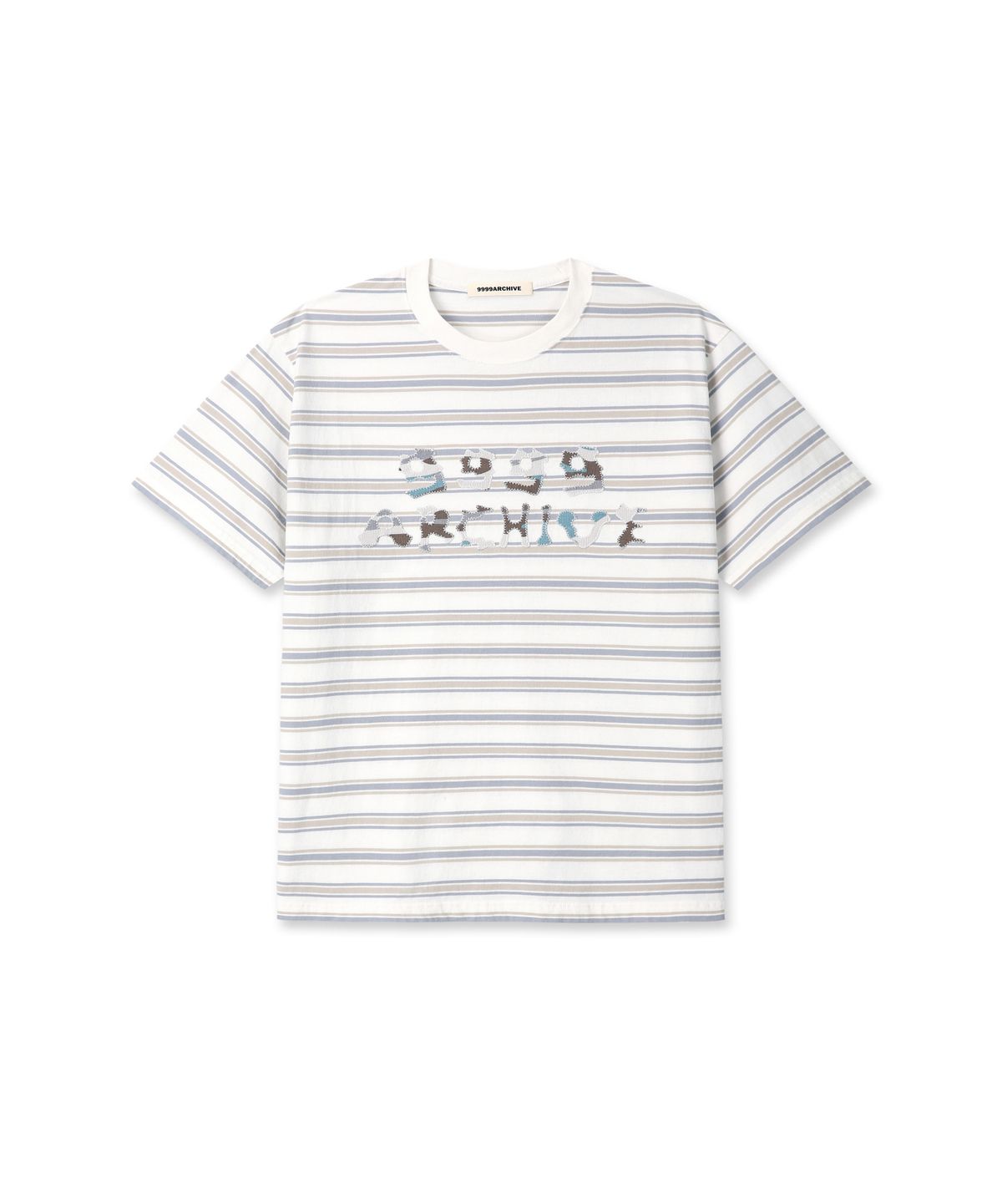 9999아카이브(9999ARCHIVE) Grunge Bone Logo Stripe T