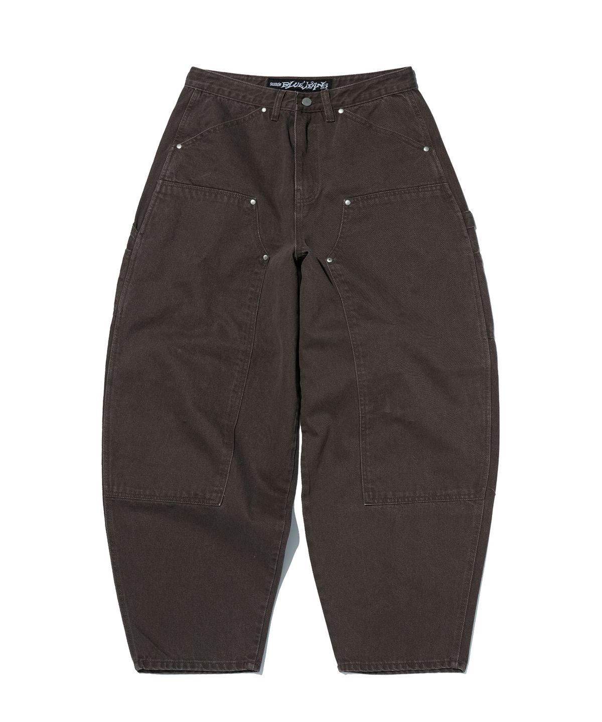 스웨이드(SUADE) CURVED DOUBLE KNEE PANTS [BROWN]